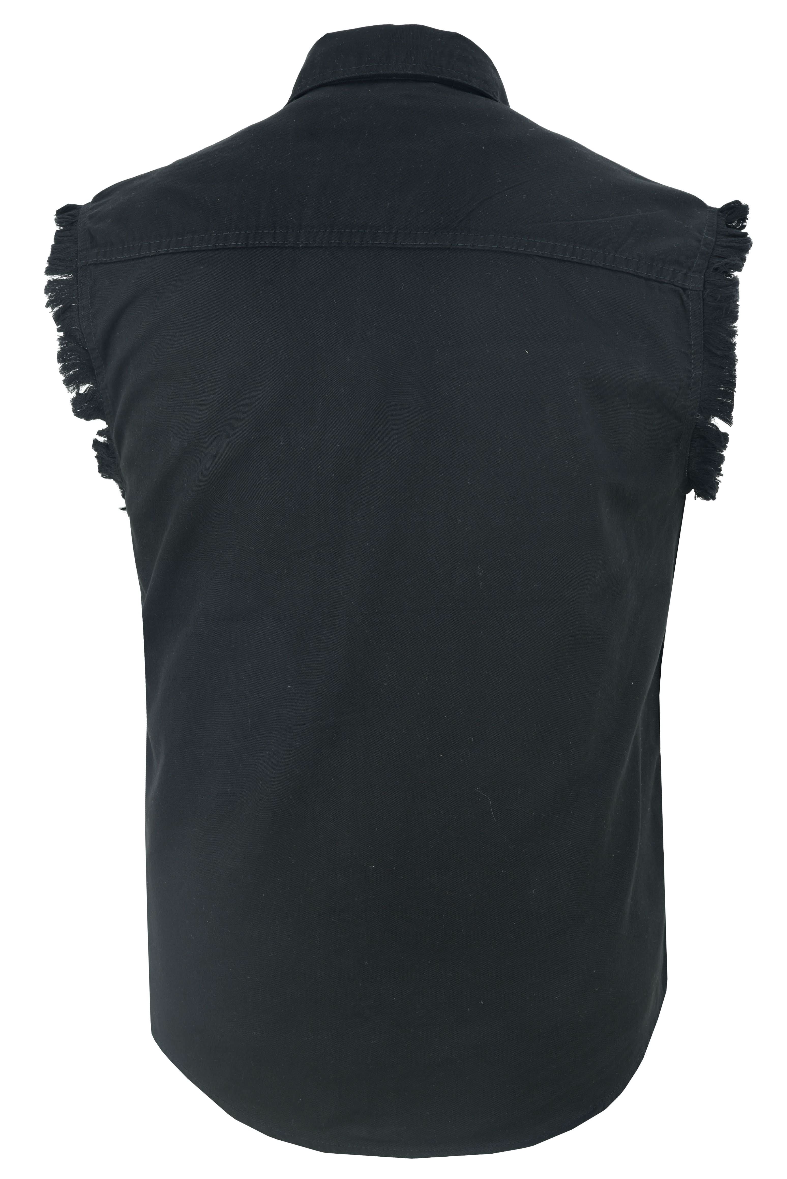 Men's Black Lightweight Sleeveless Denim Shirt