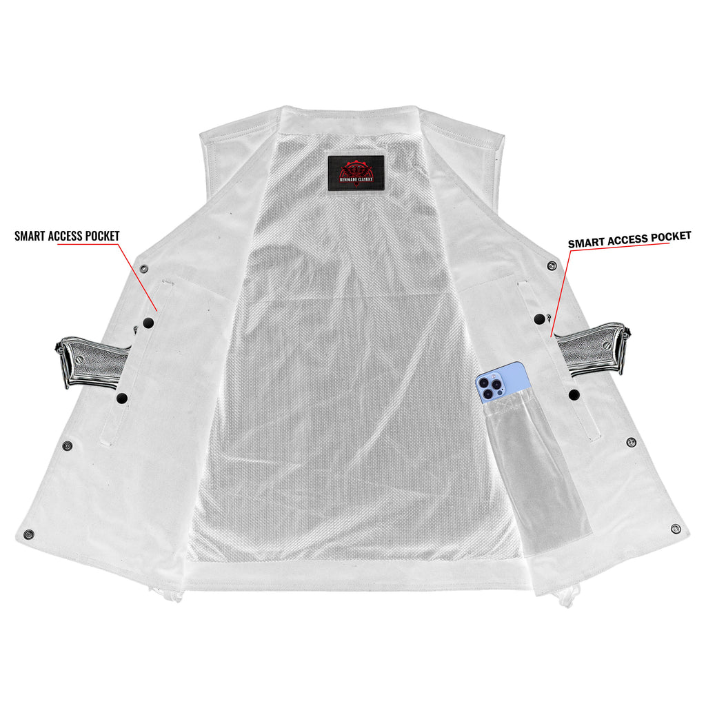 Men's Black Denim Motorcycle Vest – Single Panel Back