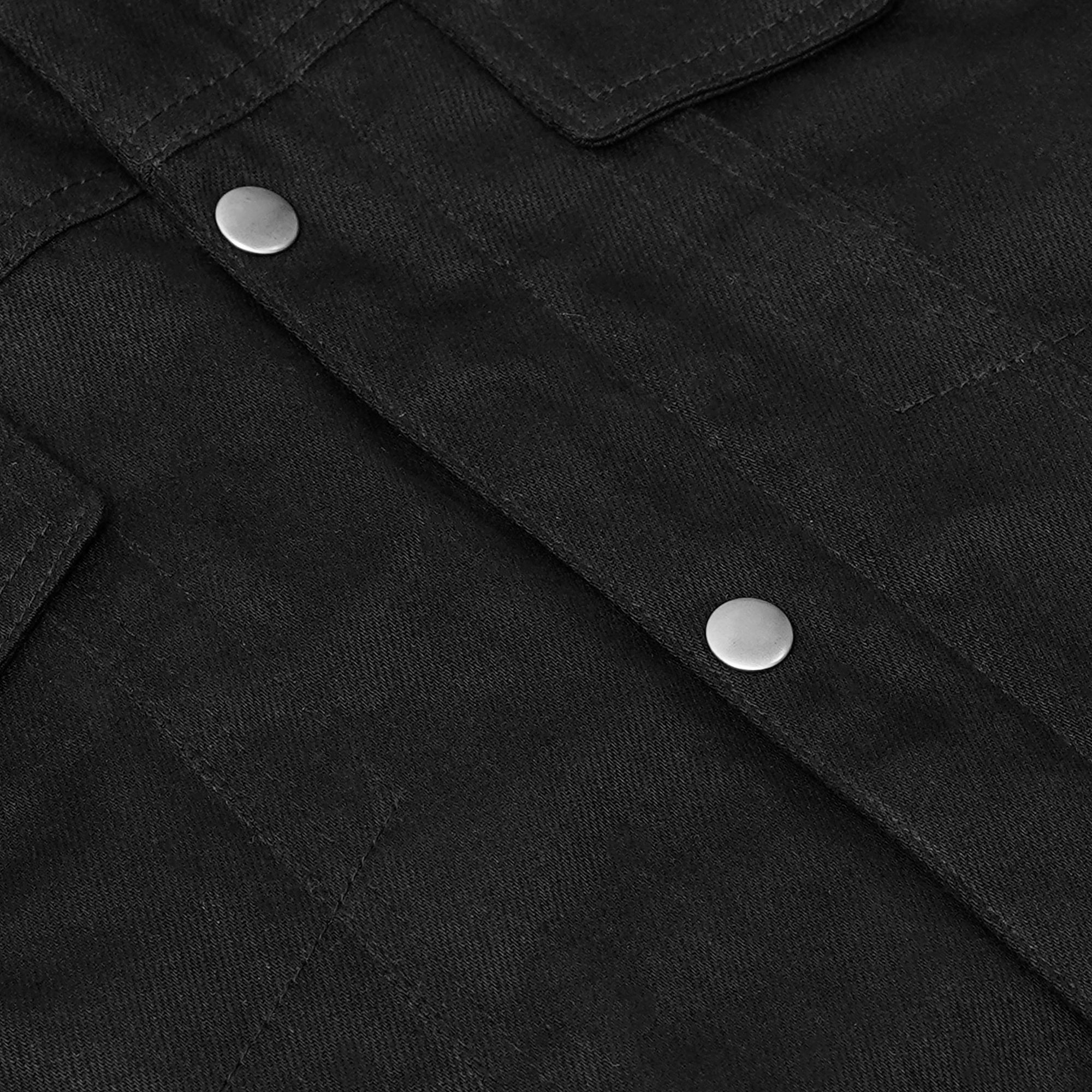 Men's Snap/Zipper Front Black  Denim Motorcycle Vest