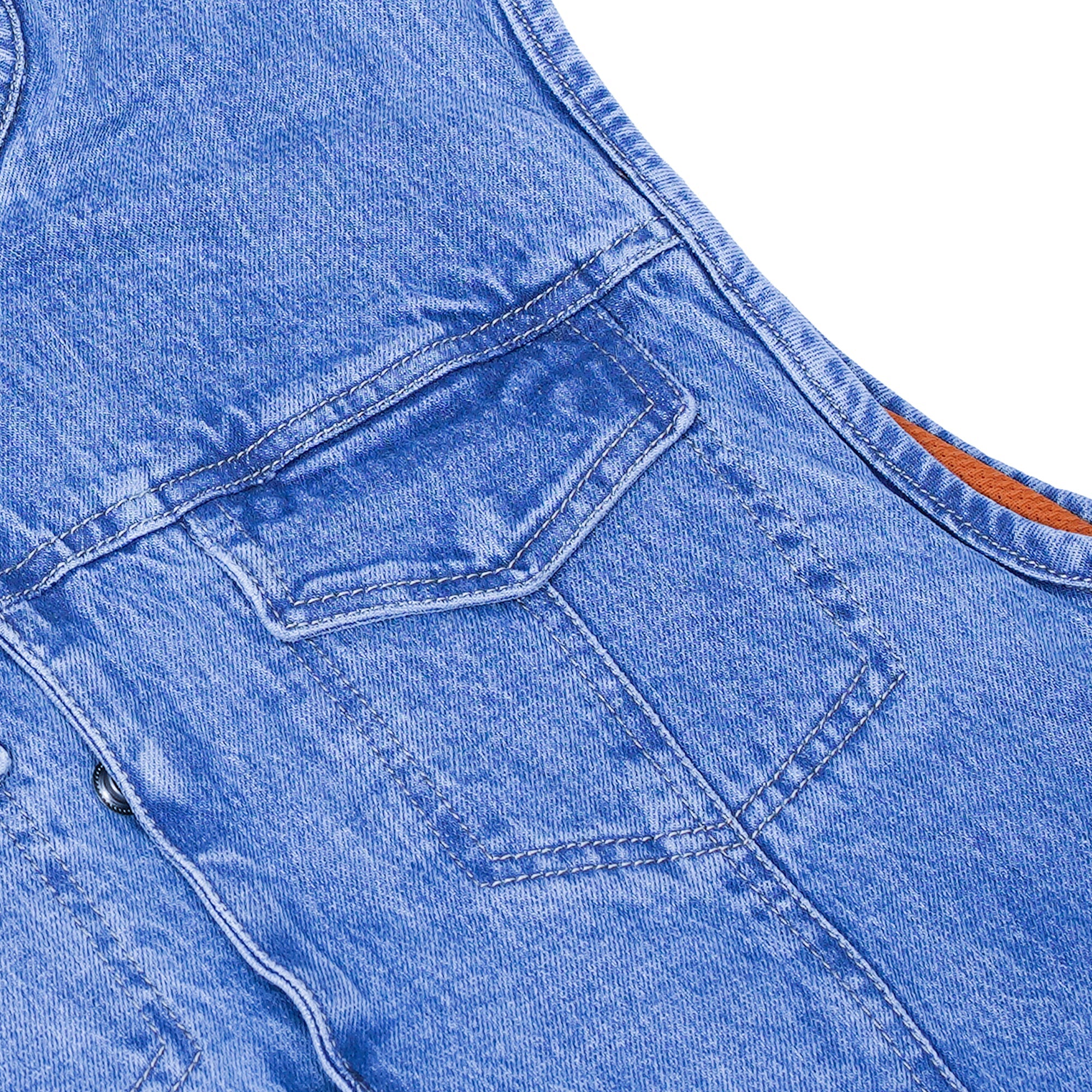 Mens Blue Denim Motorcycle Vest with Concealed Snaps & Zipper