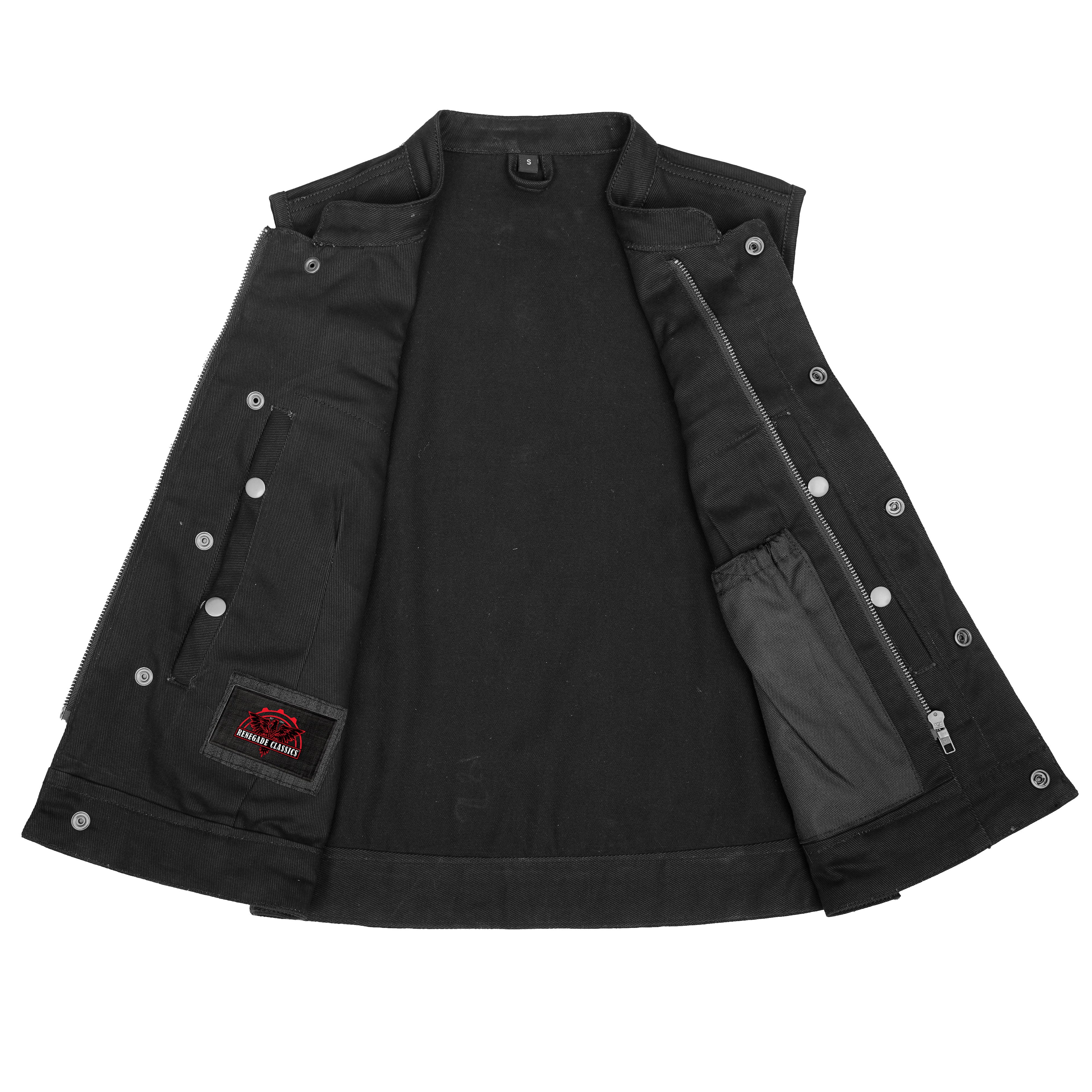 Women's Advance Black Construction Denim Vest