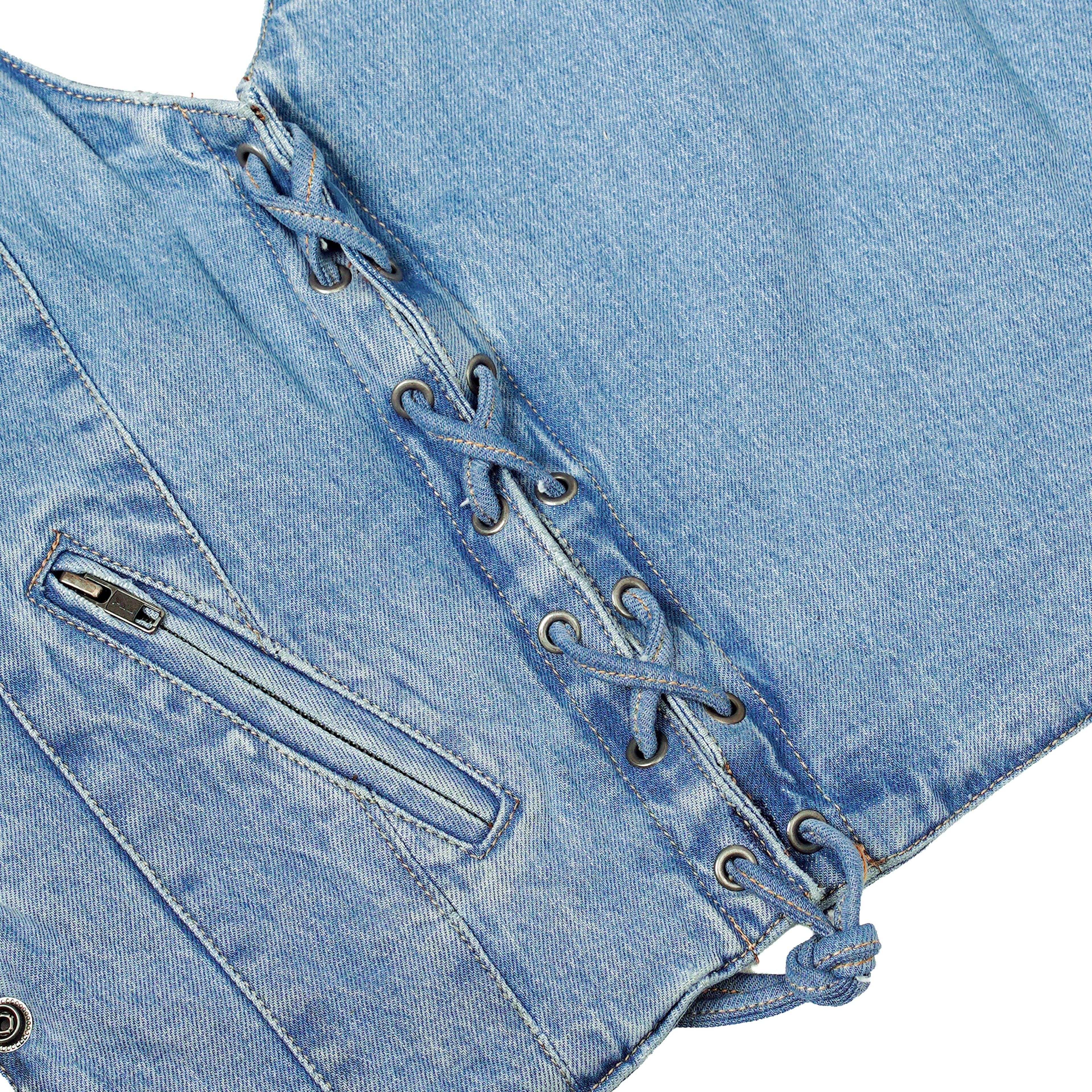 Women's Single Back Panel Concealed Carry Denim Vest - Blue