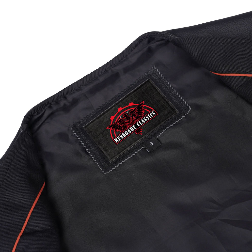 Clubster Men's Black Milled Cowhide Side Lace Motorcycle Leather Vest