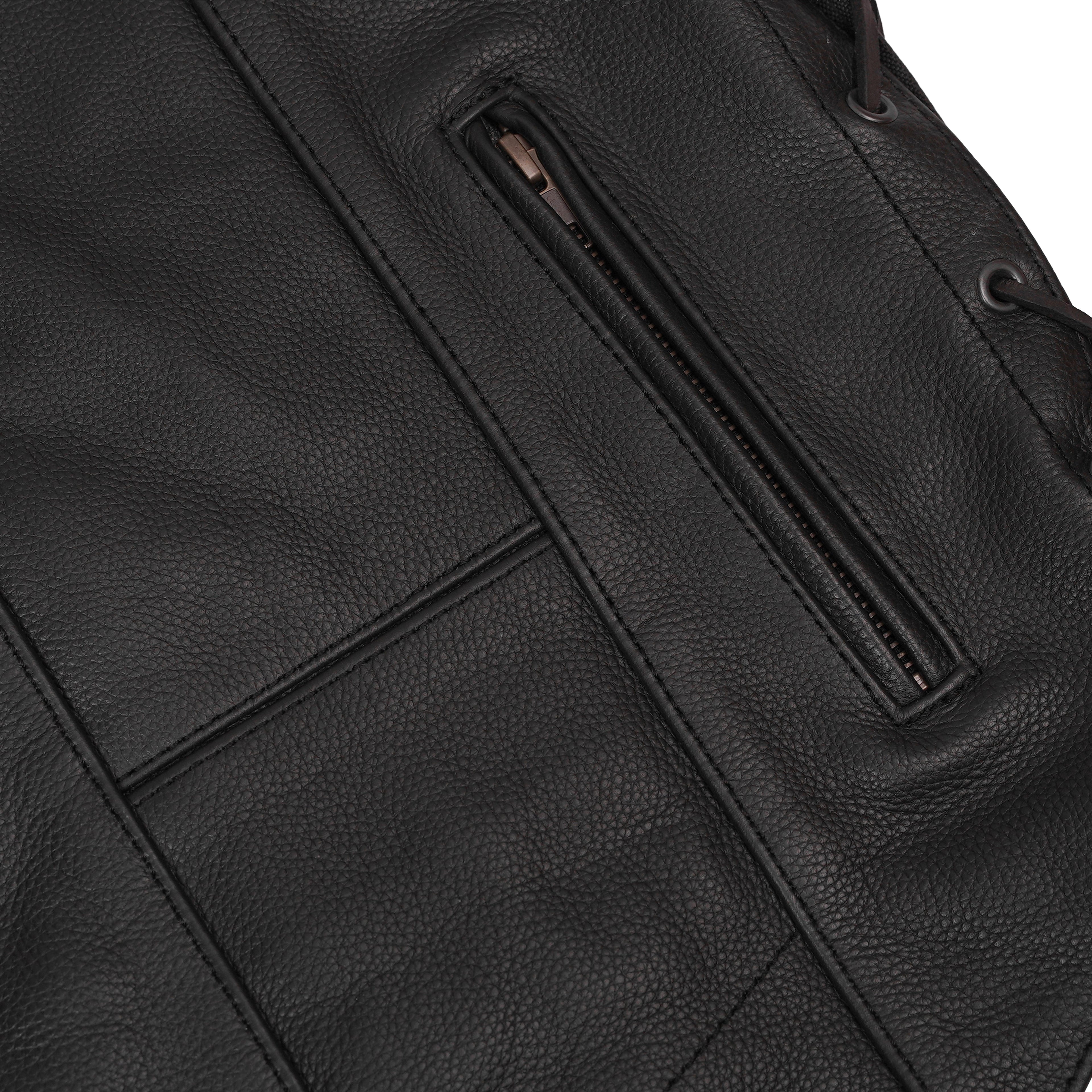 Men's Ten Pocket Utility Black Vest - TALL