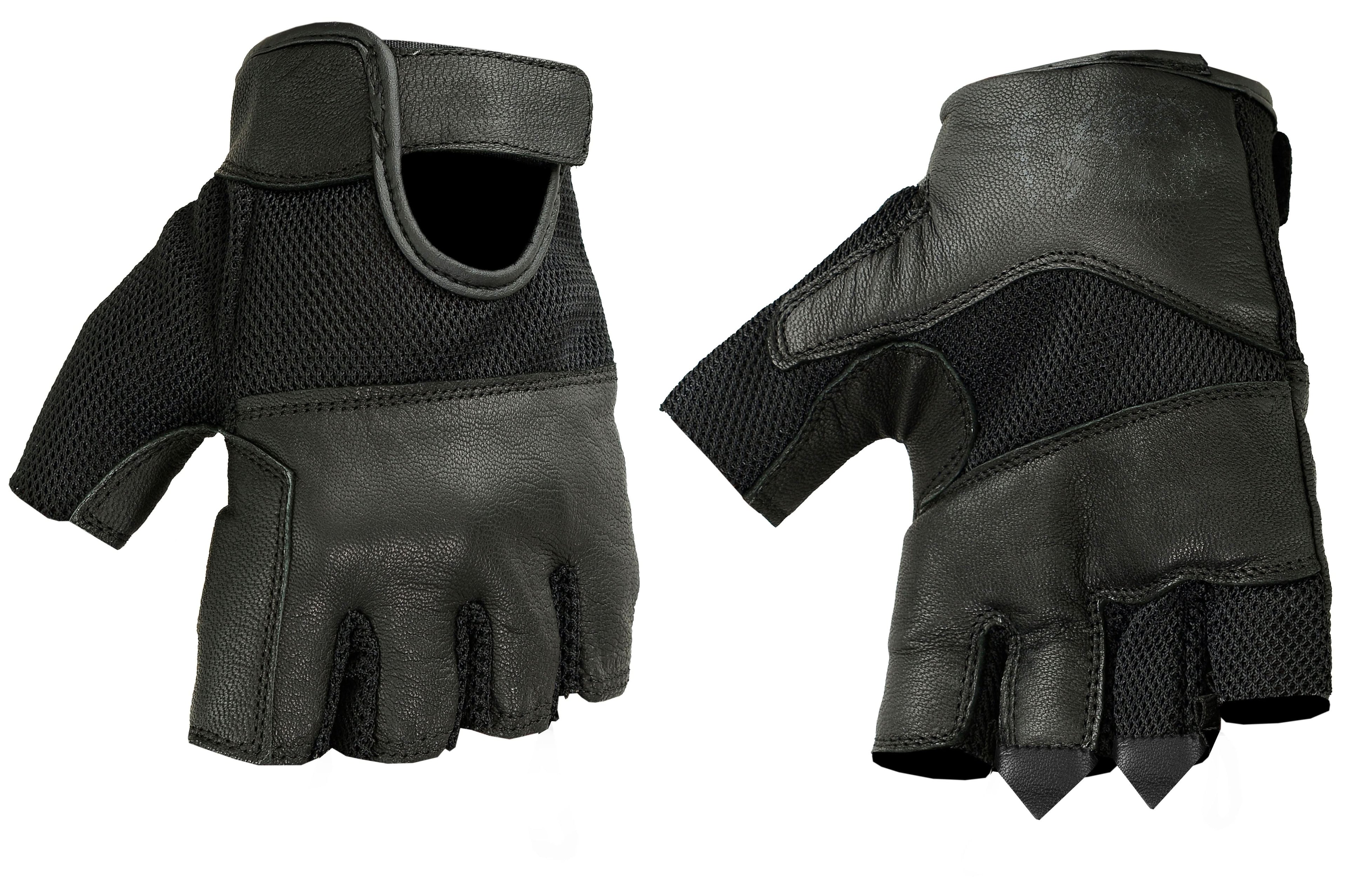 Leather/ Mesh Fingerless Glove