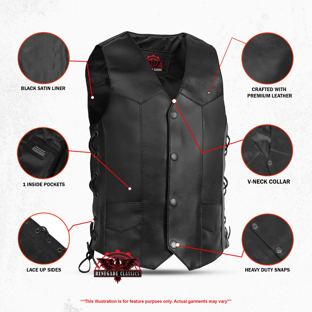 Kids Traditional Style Side Lace Vest