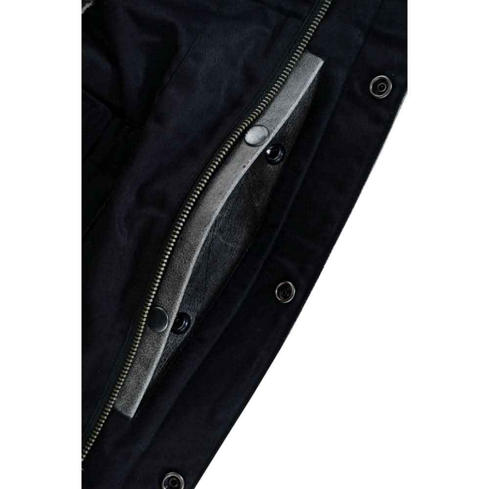 Men's Distressed Gray Cowhide Leather  Motorcycle Vest