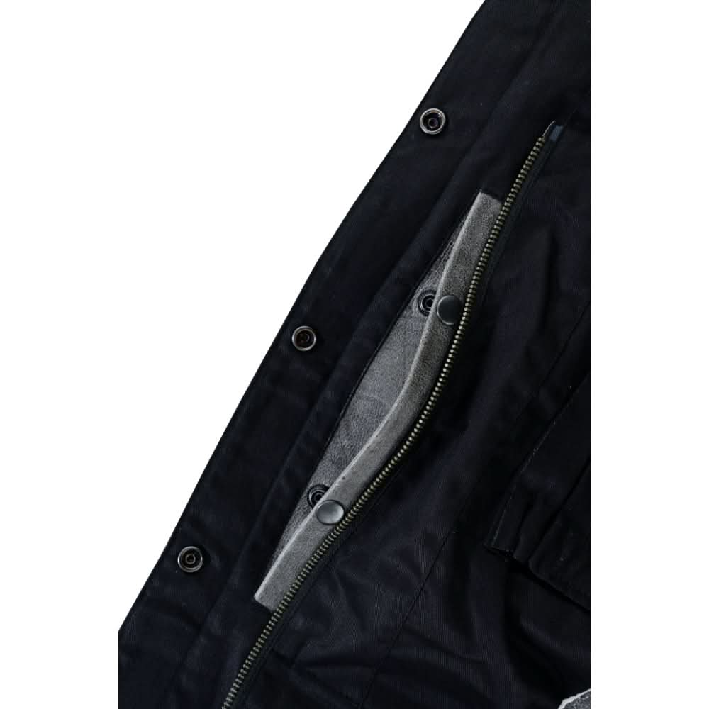 Men's Distressed Gray Cowhide Leather  Motorcycle Vest