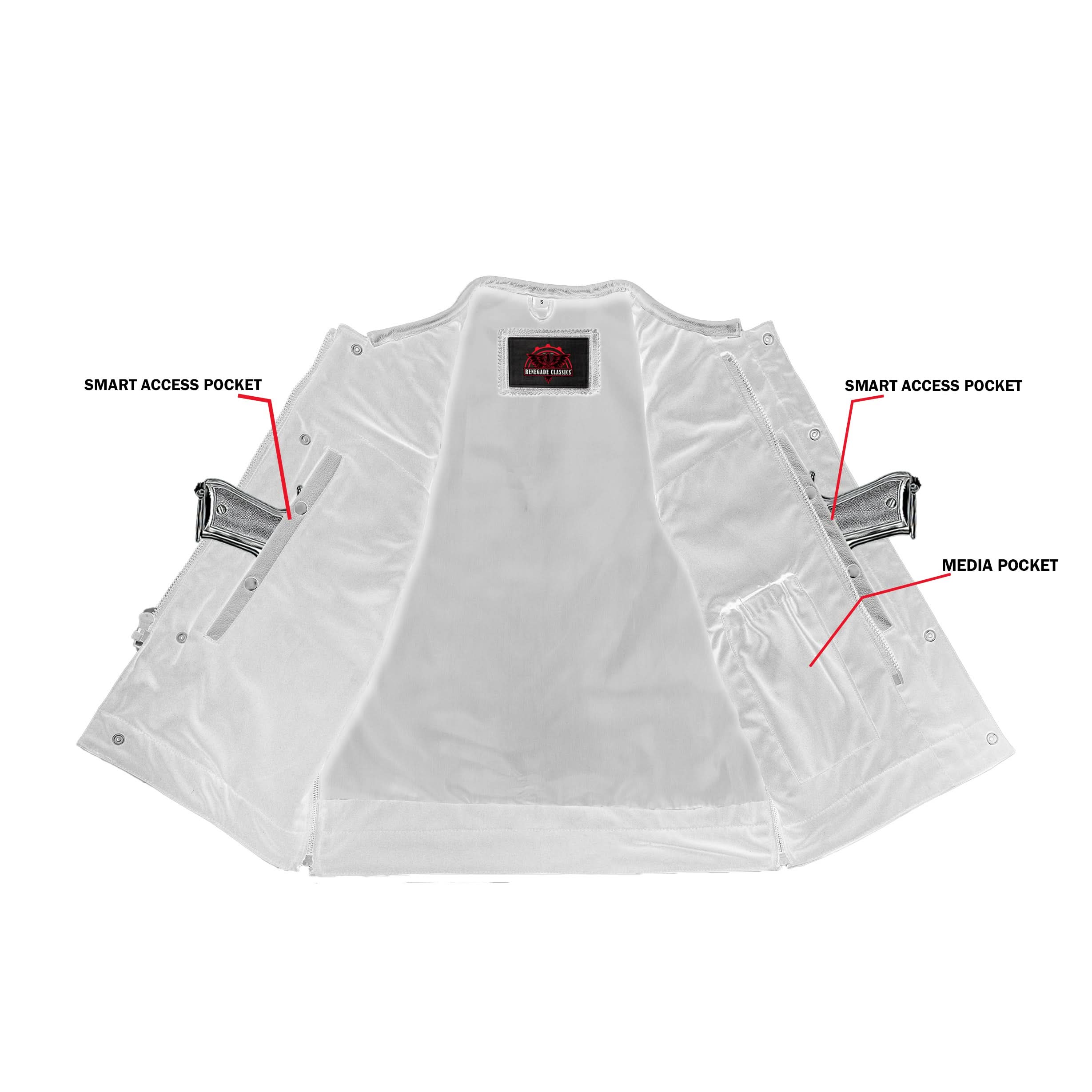 Black Horse Men's Leather Motorcycle Vest