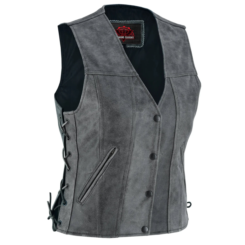 Women's Gray Single Back Panel Concealed Carry Vest
