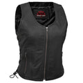 Women's Stylish Open Neck Side Lace Zipper Front Vest