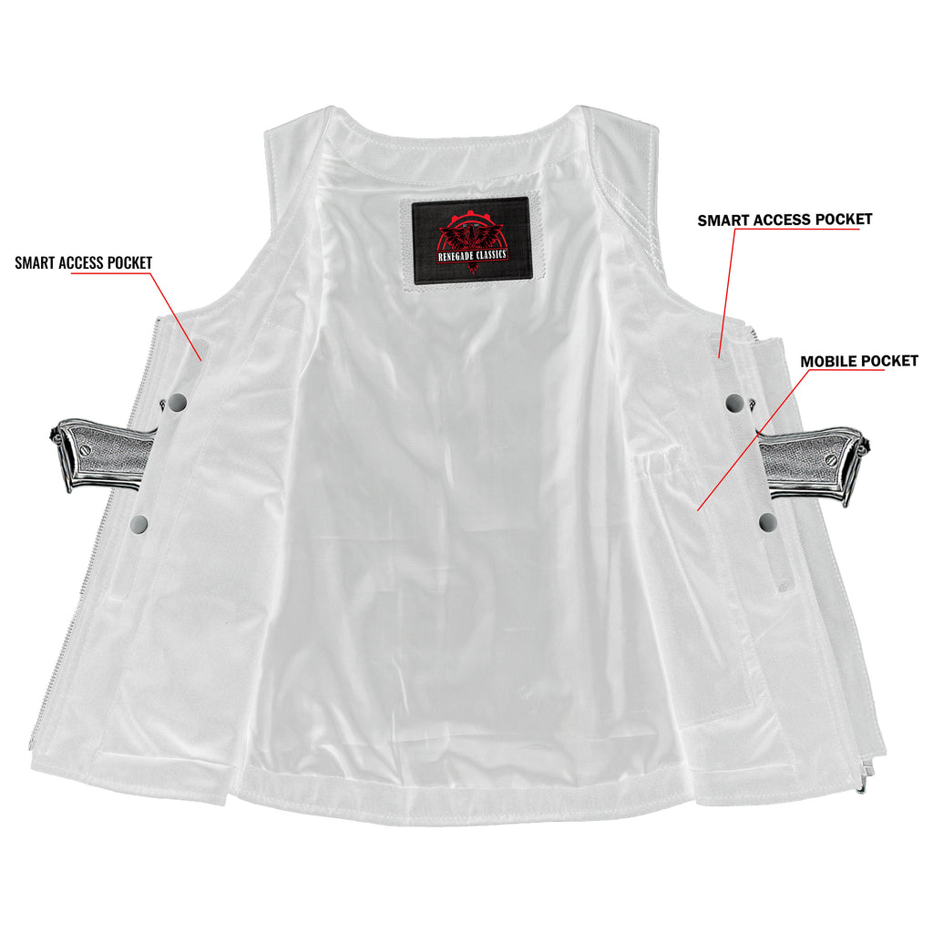 Women's Stylish Open Neck Side Lace Zipper Front Vest