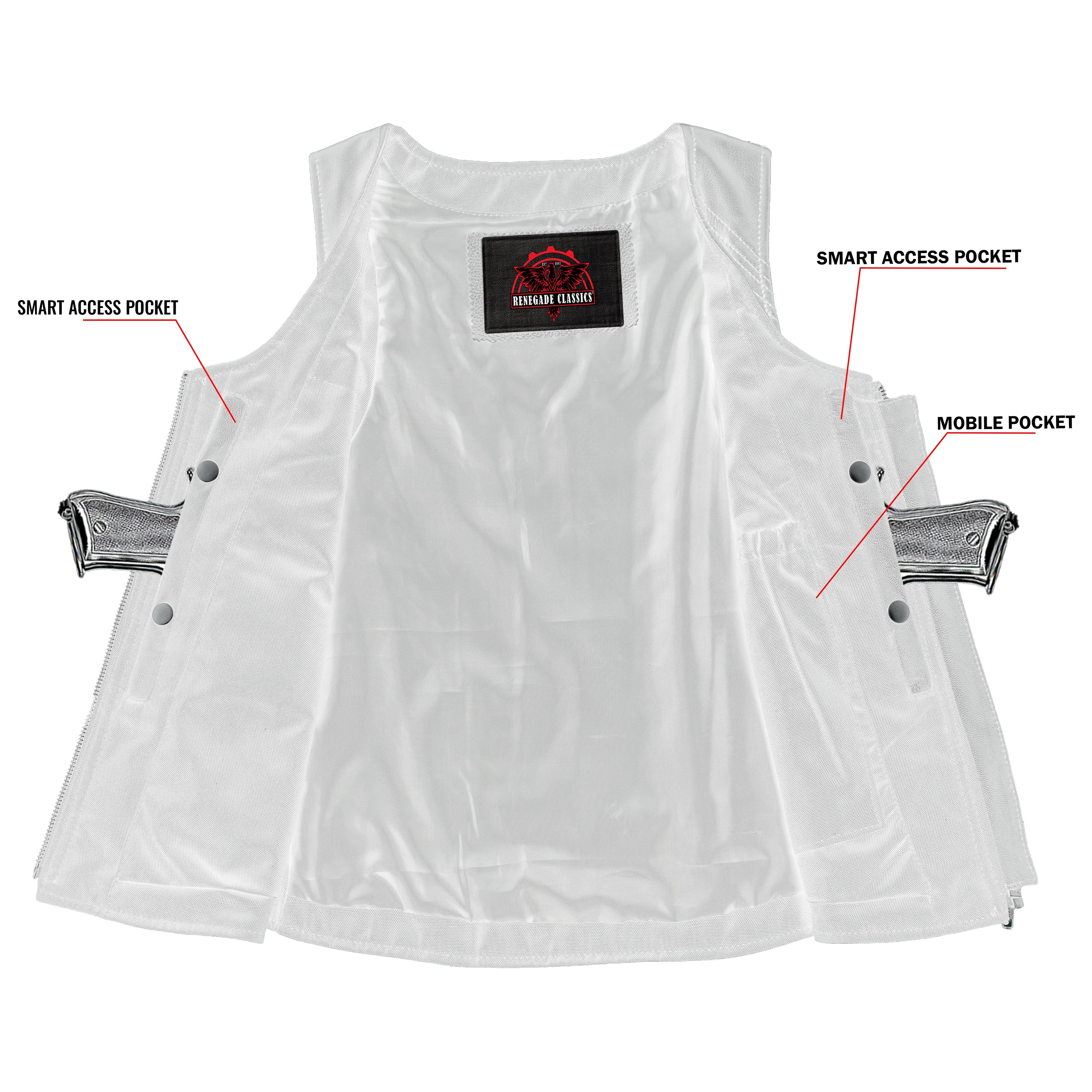 Women's Stylish Open Neck Side Lace Zipper Front Vest