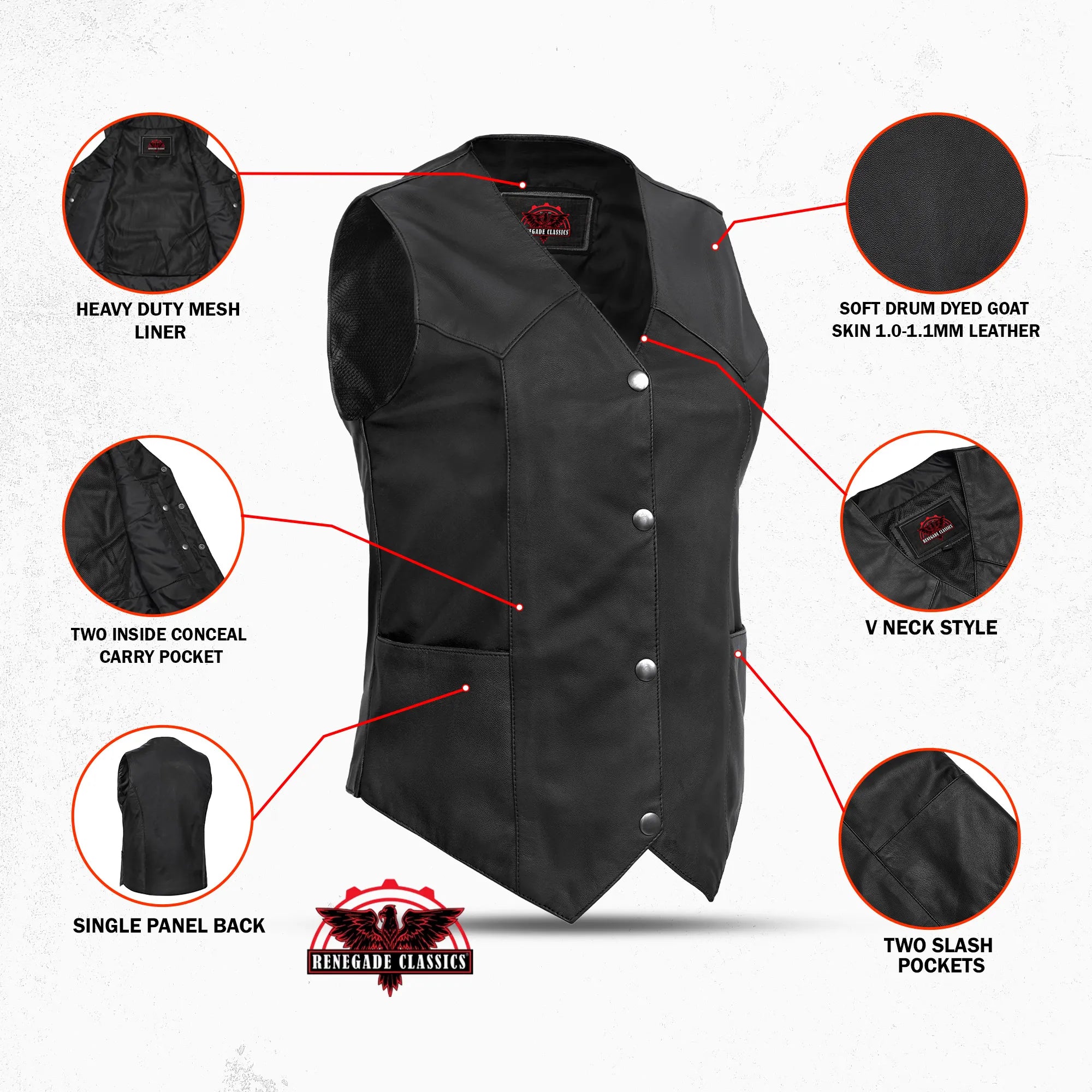 Women's Classic Plain Side Vest