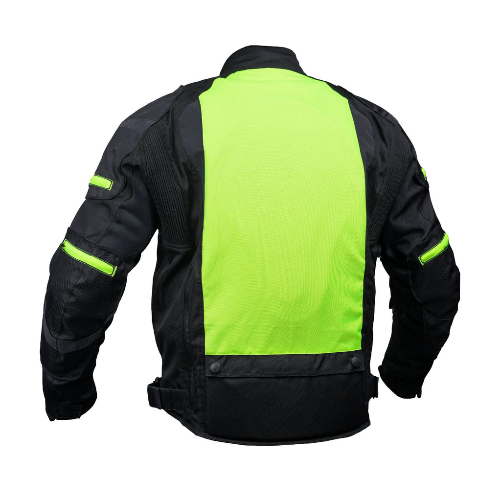 Hi-Viz blast Micro Mesh Mens Motorcycle Jacket – Lightweight