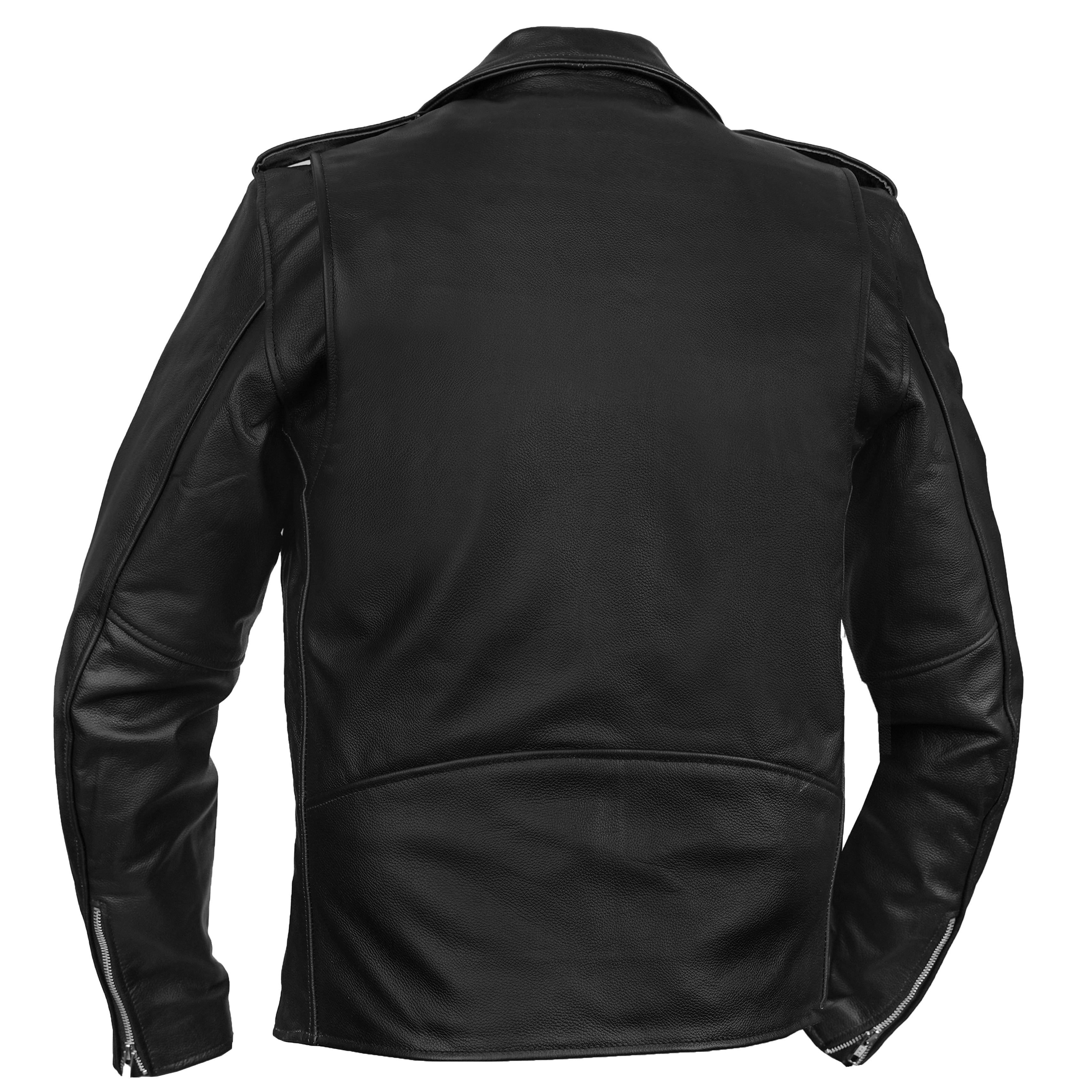 Men's Classic Plain Side Police Style M/C Jacket - TALL