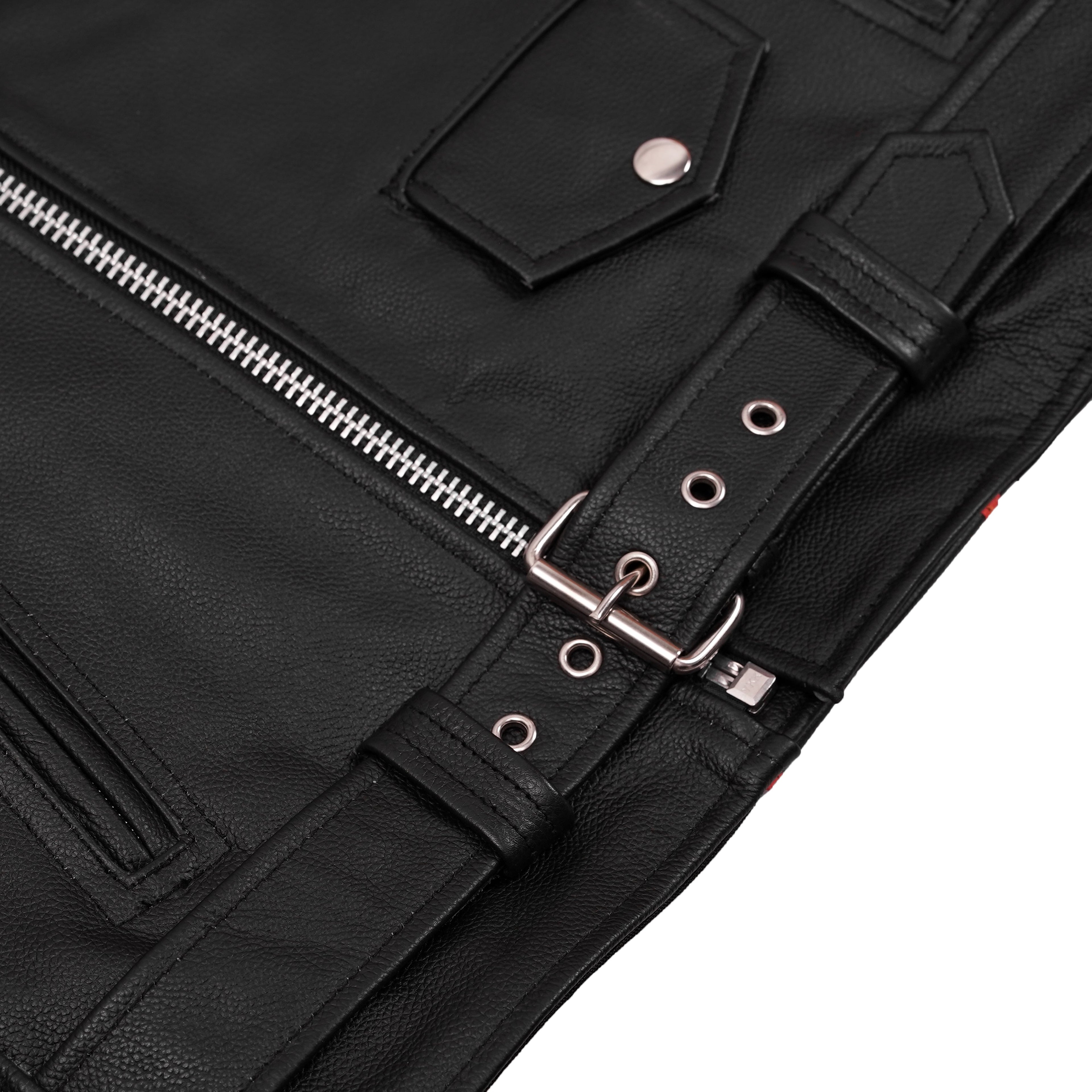 Men's Classic Plain Side Police Style M/C Jacket - TALL