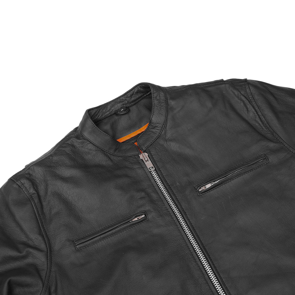 Men's Black Sporty Cruiser Jacket with Removable hood