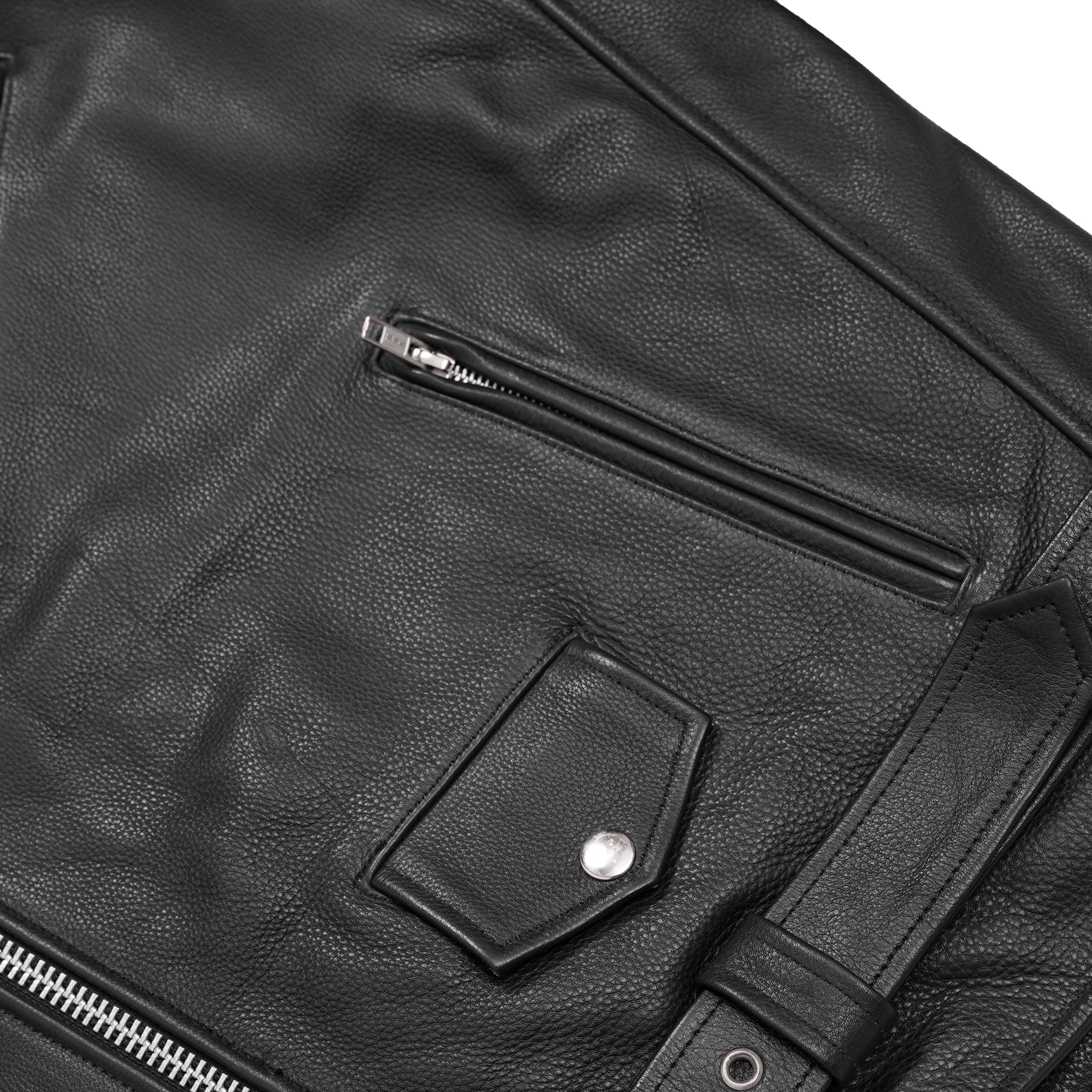 Men's Premium Classic Plain Side Police Style Jacket - Black