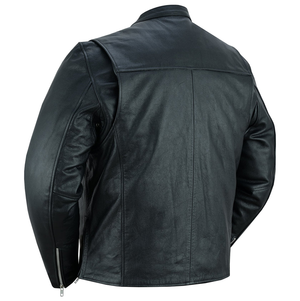 Men's Classic Black Scooter Leather Jacket