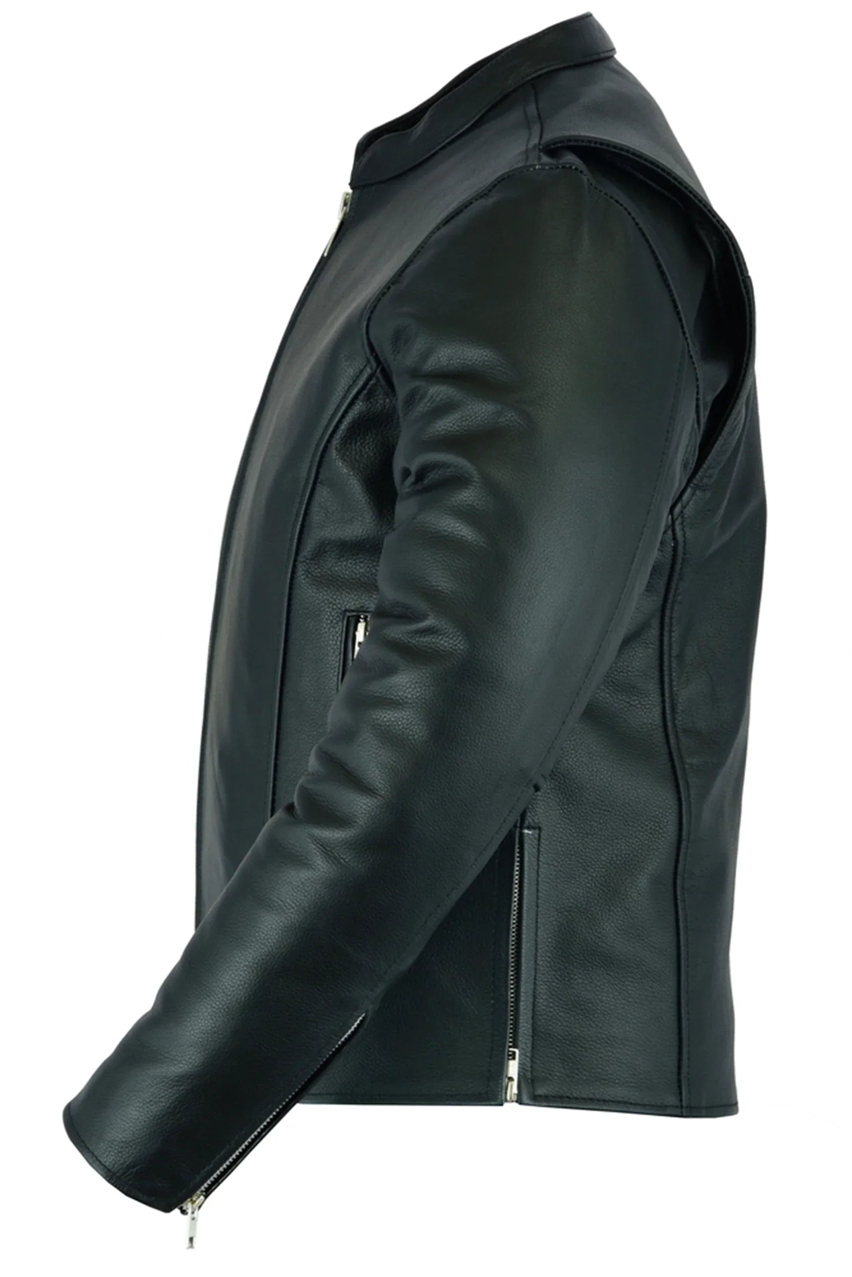 Men's Classic Black Scooter Leather Jacket