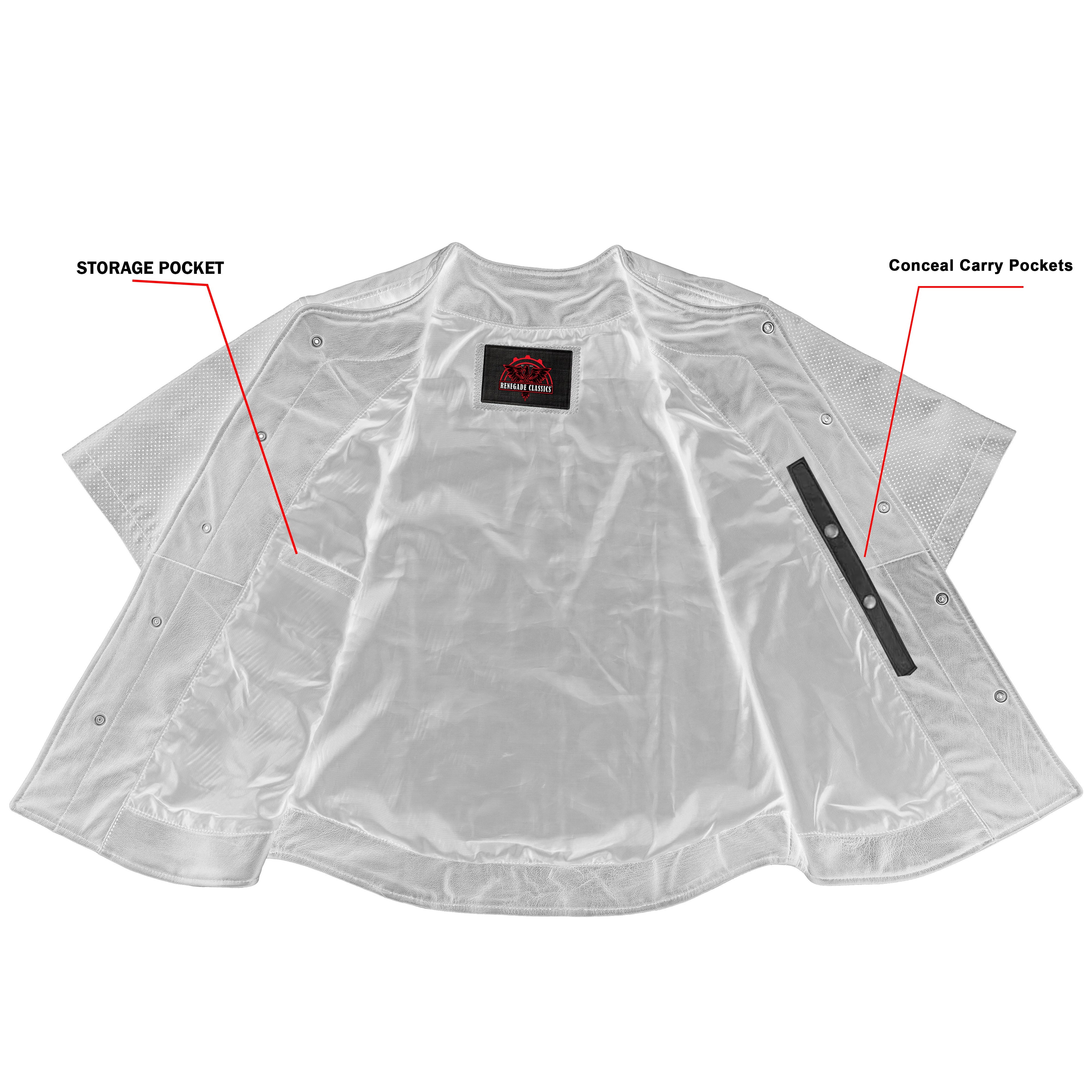 Men's  Leather Baseball Motorcycle Shirt - Black