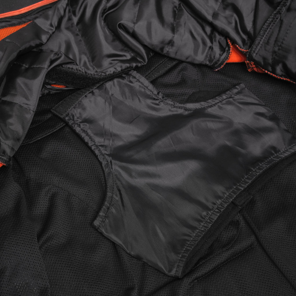 Men's Black Vented Motorcycle Jacket with Plain Sides