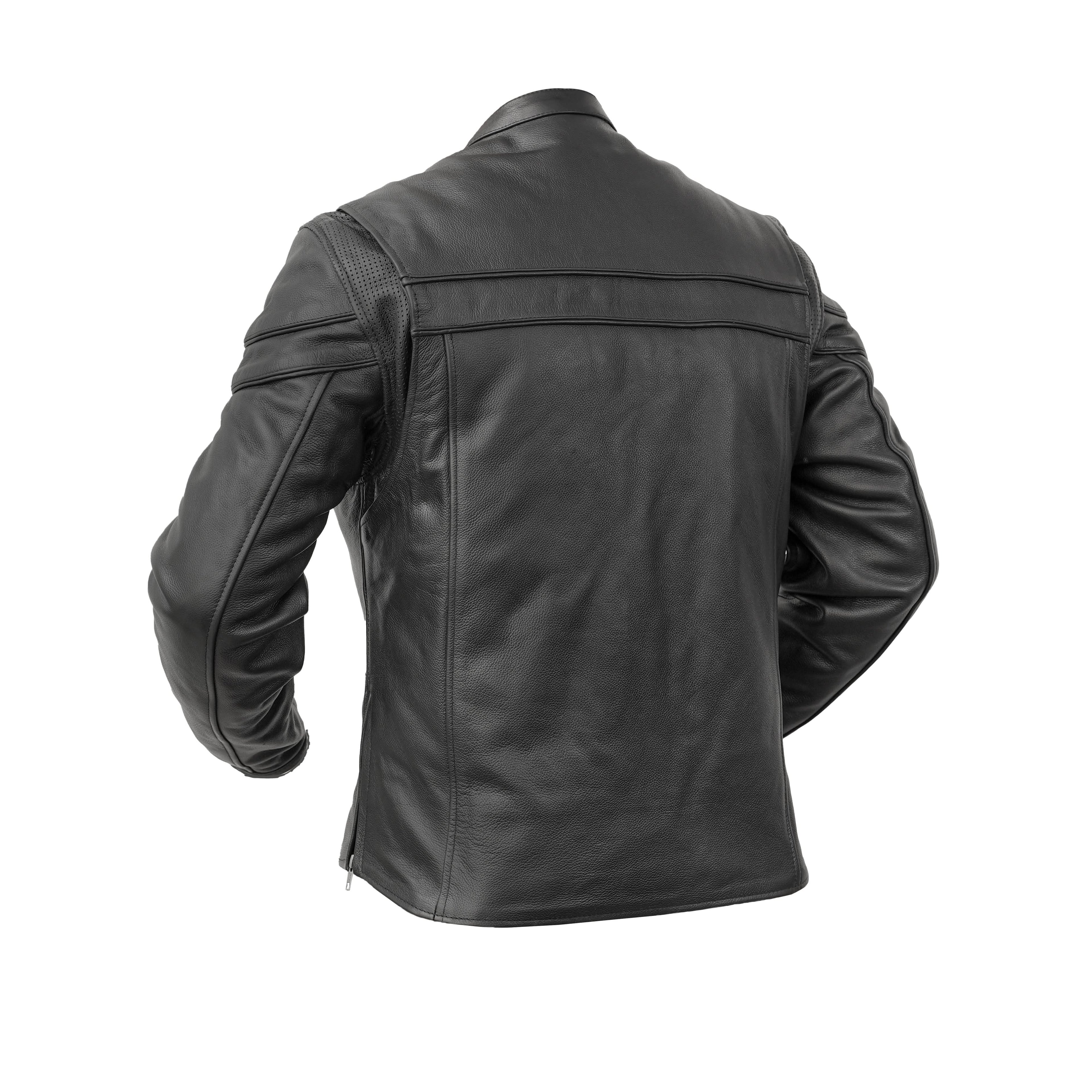 Full Hand Black Leather Motorcycle Jacket