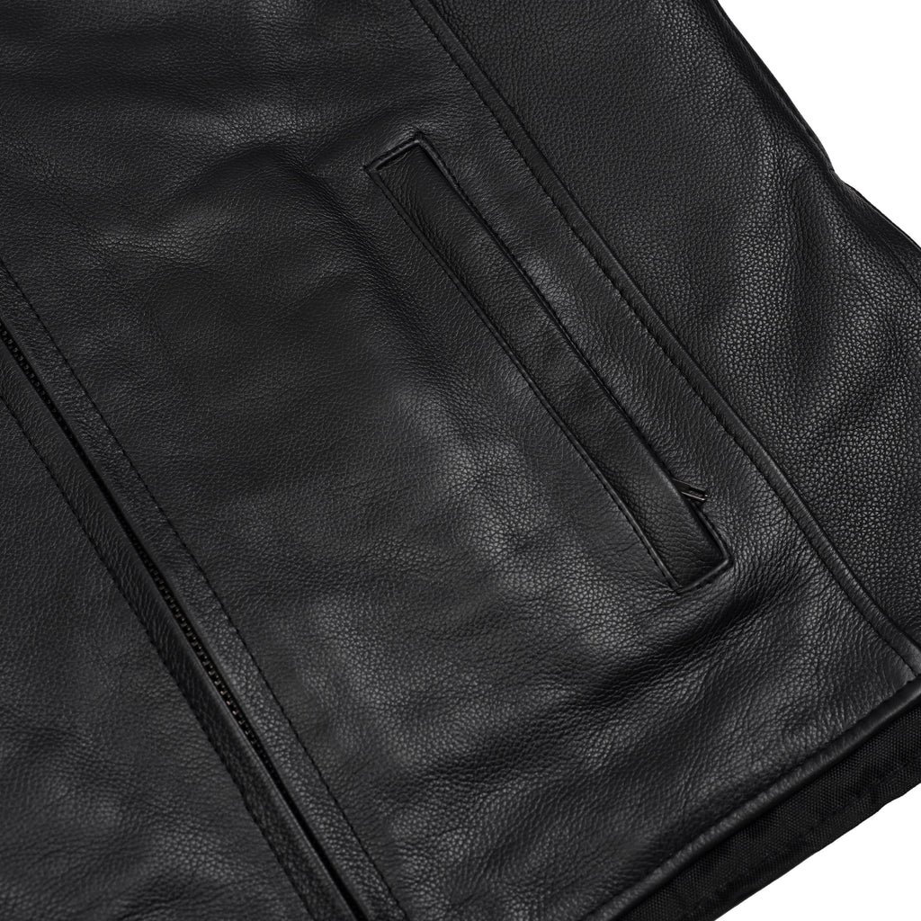 Full Hand Black Leather Motorcycle Jacket