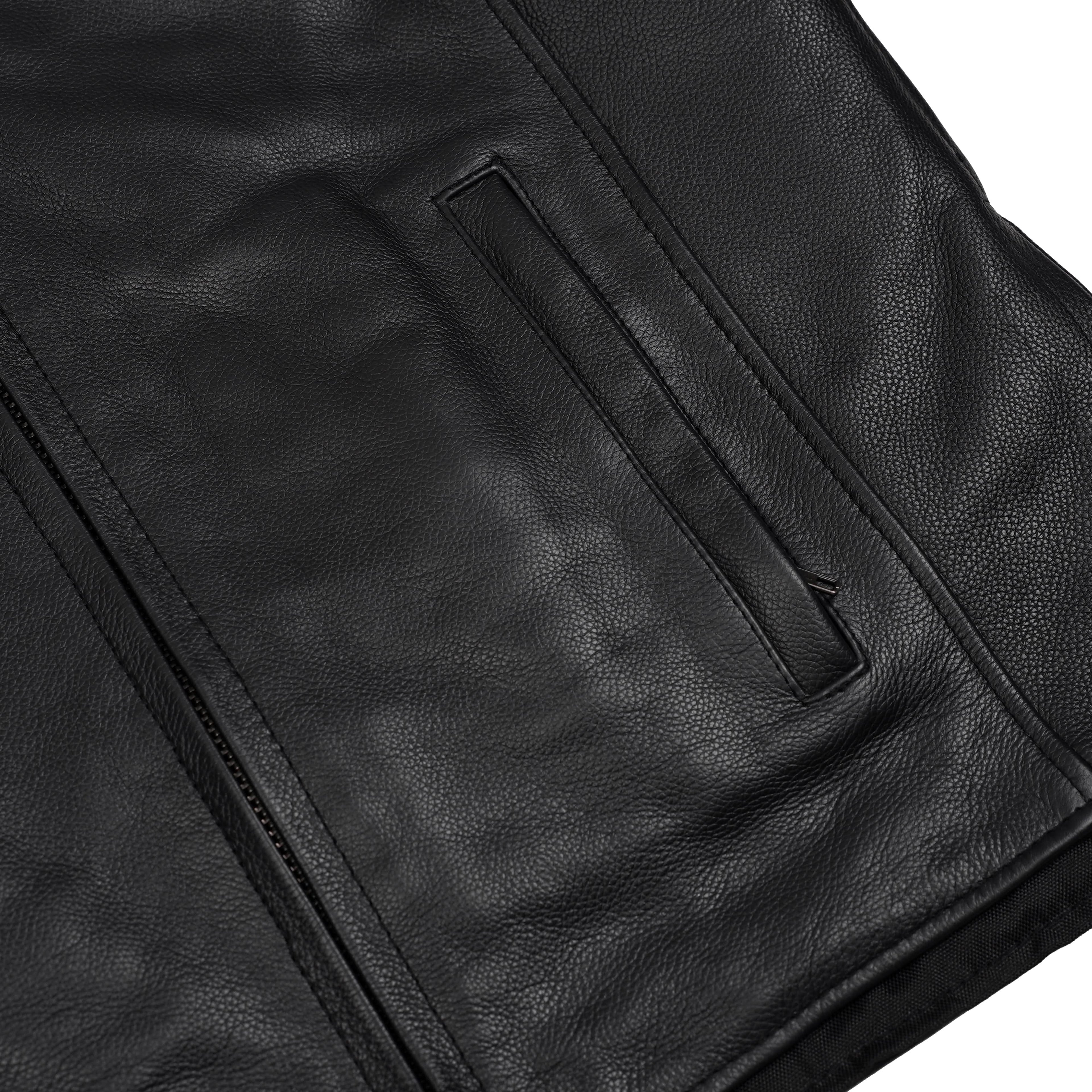 Full Hand Black Leather Motorcycle Jacket