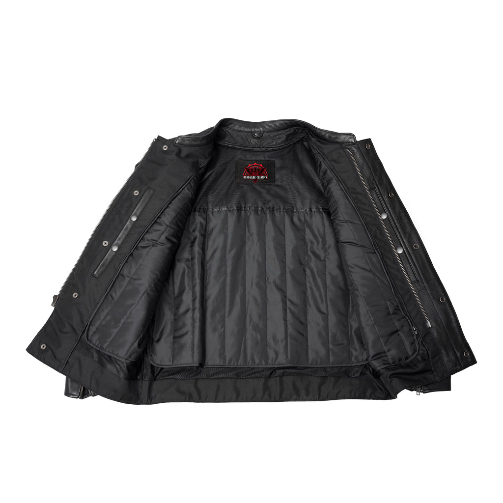 Men's Black Utility Style Motorcycle Jacket