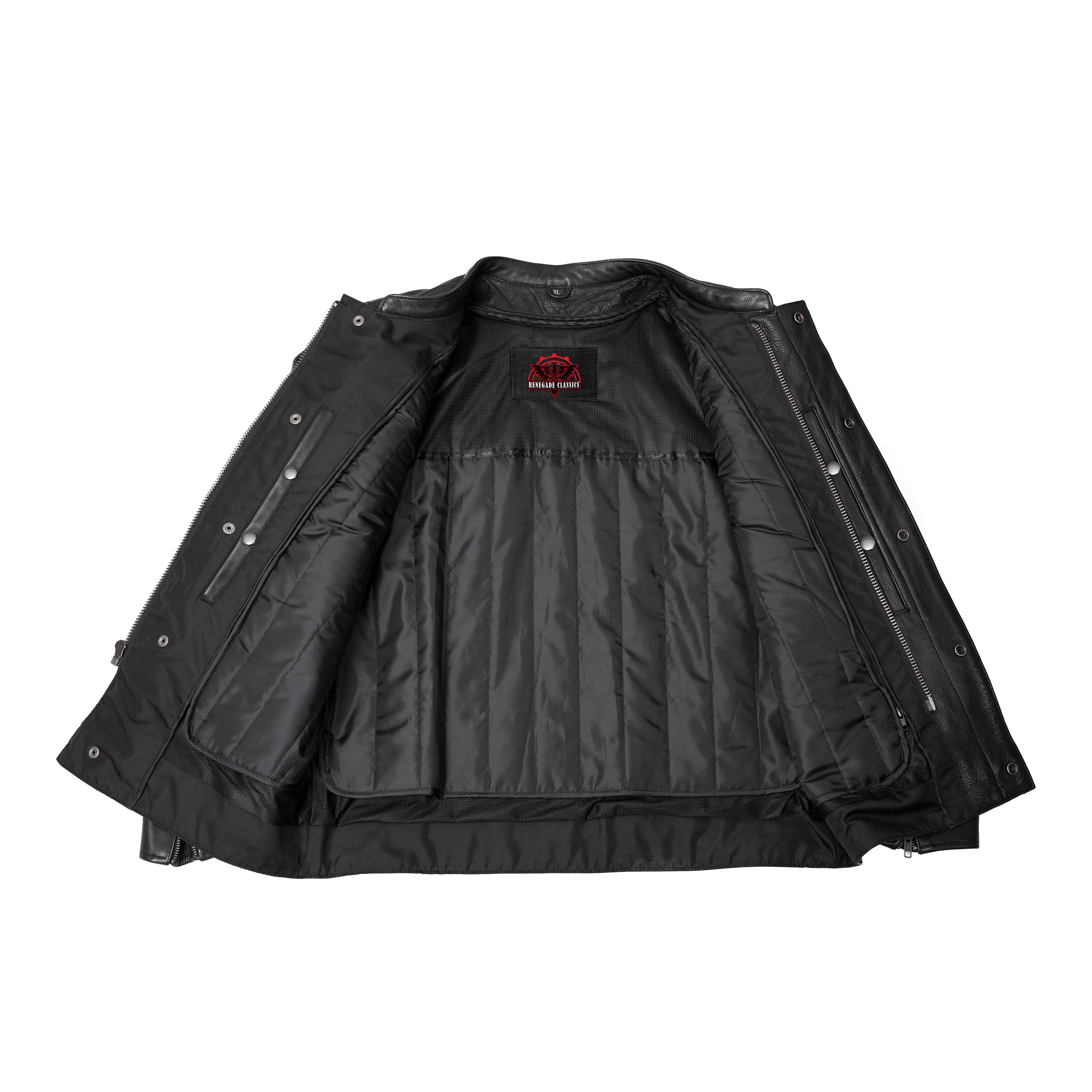 Men's Black Utility Style Motorcycle Jacket