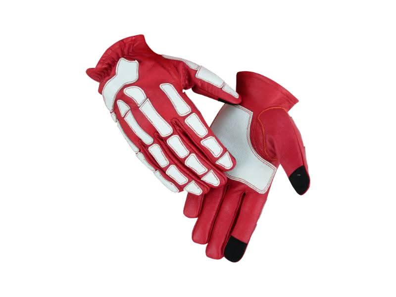 Skeletal Grip Red and White Skeleton Design Riding Glove