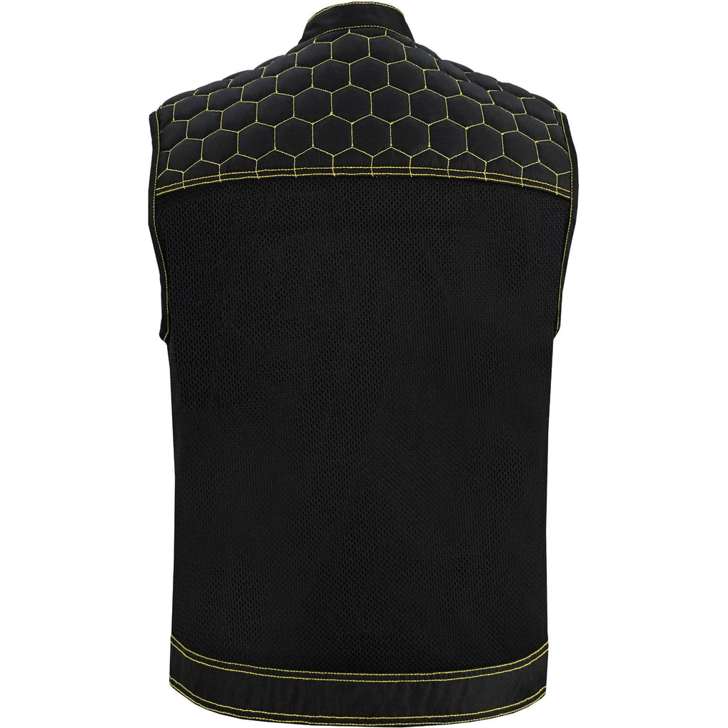 Gloom Gold Men's Black Mesh Textile Vest