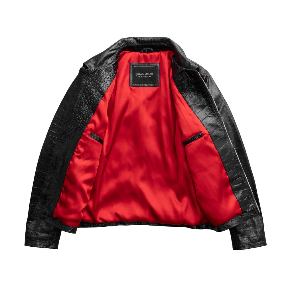 Duncan Men's Fashion Embossed Leather Jacket