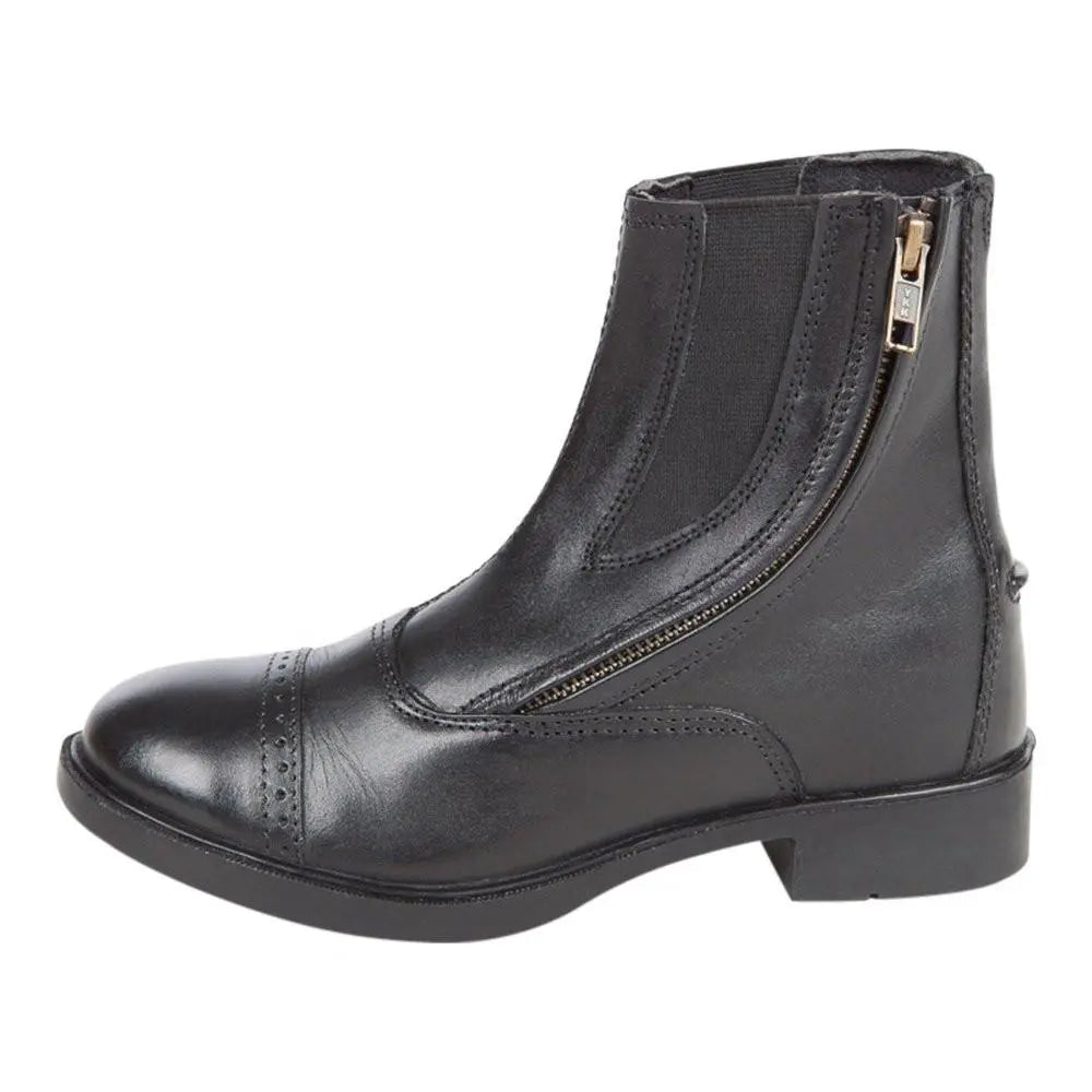 Daisy Clipper Children's Side Zipper Premium Leather Paddock Boots Horse Riding Boots, Black