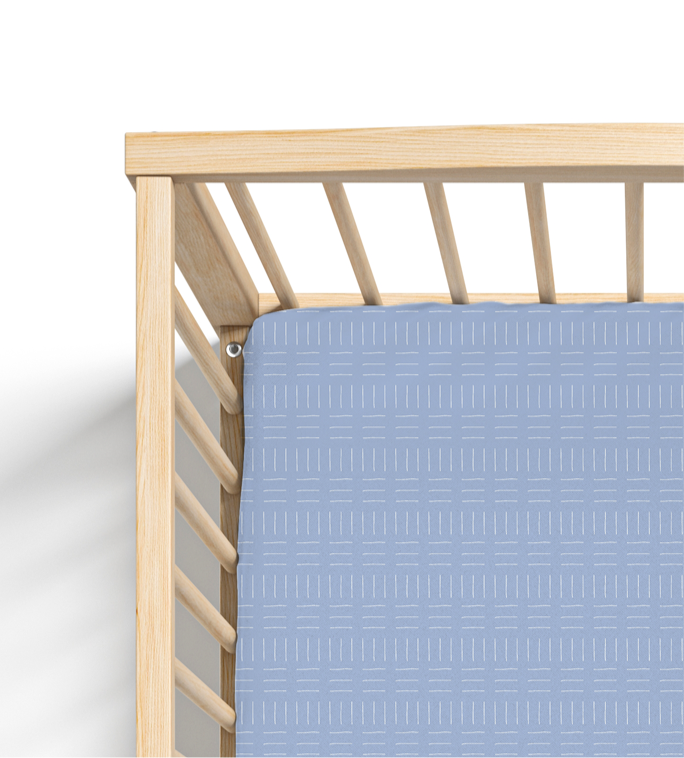 Jersey Knit Polyester Crib Sheet in Tally Cross
