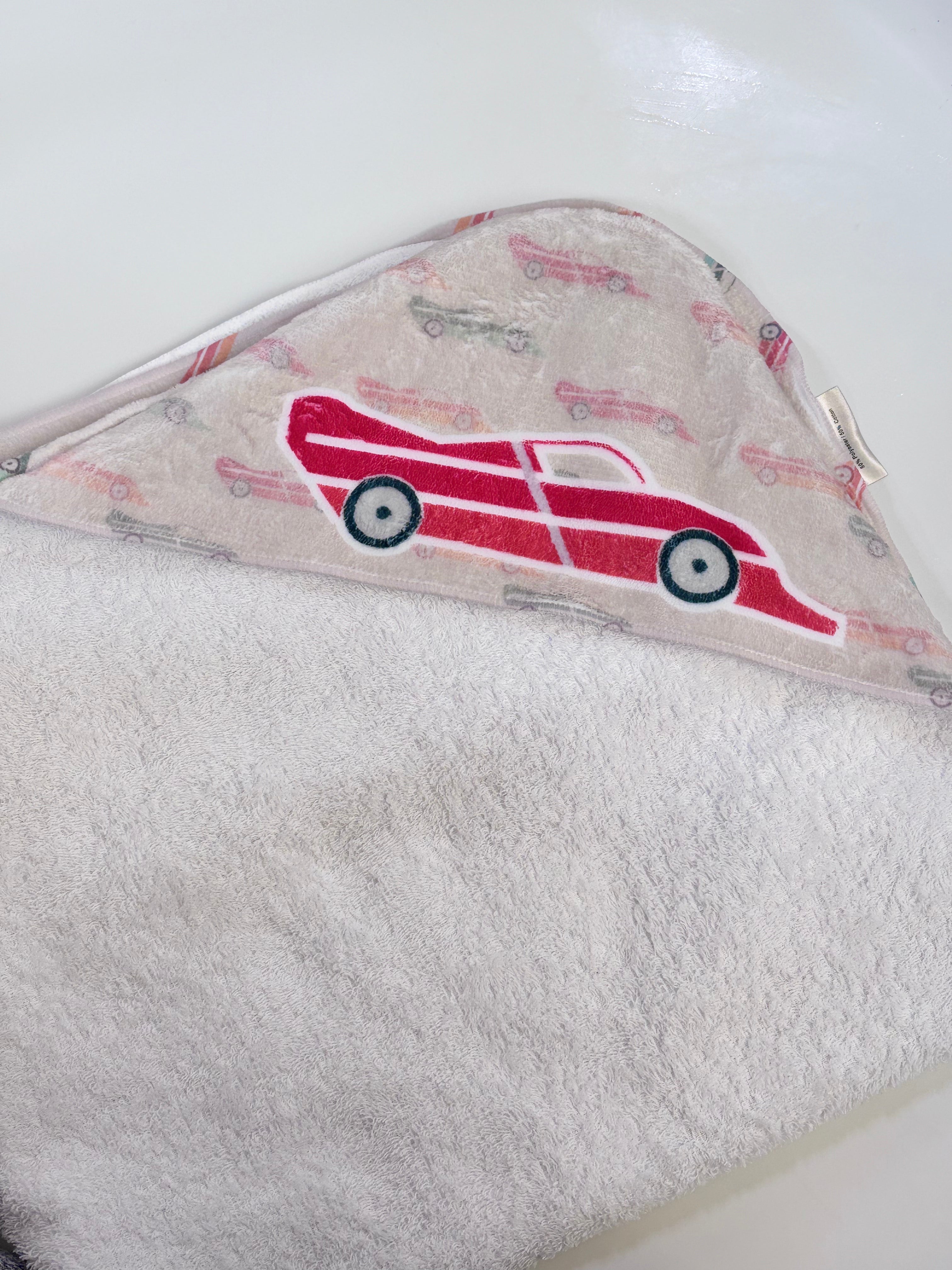 Zoomies Race Car Hooded Baby Towel