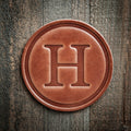 H Monogram Letter Leather Coaster