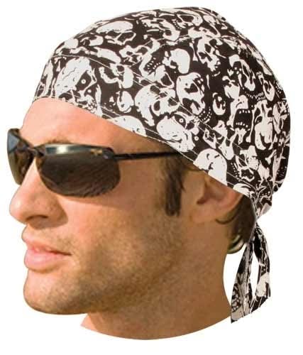HW2685 Head Wrap White Skulls