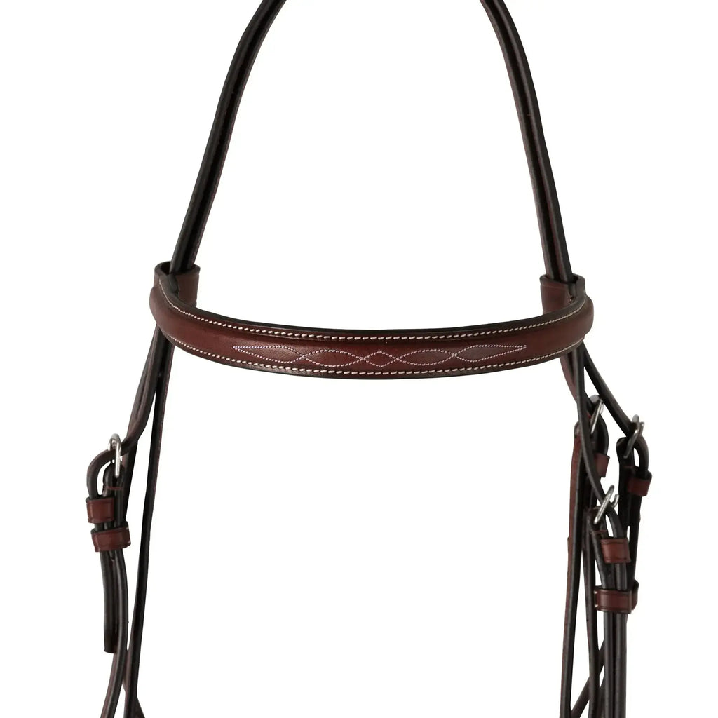 Huntley Equestrian Fancy Stitched Schooling Hunter Bridle with Reins