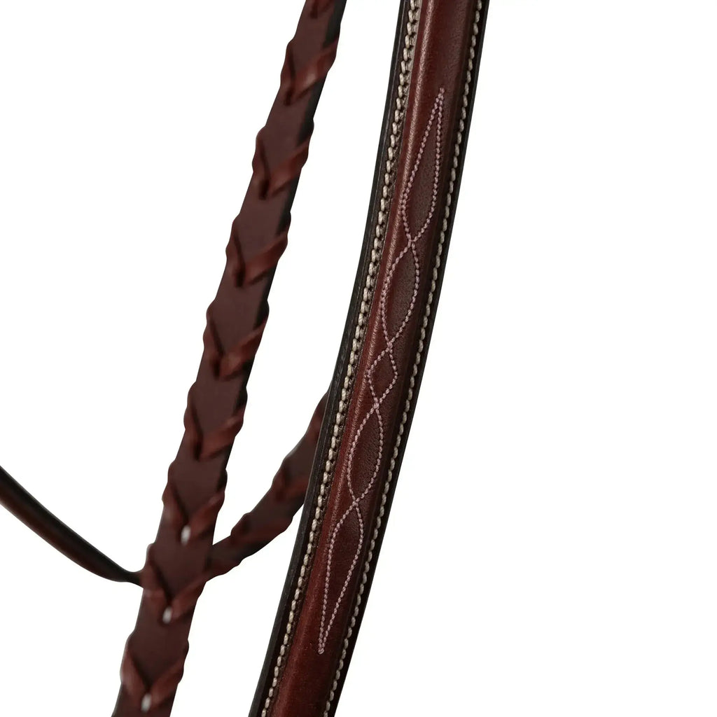 Huntley Equestrian Fancy Stitched Schooling Hunter Bridle with Reins