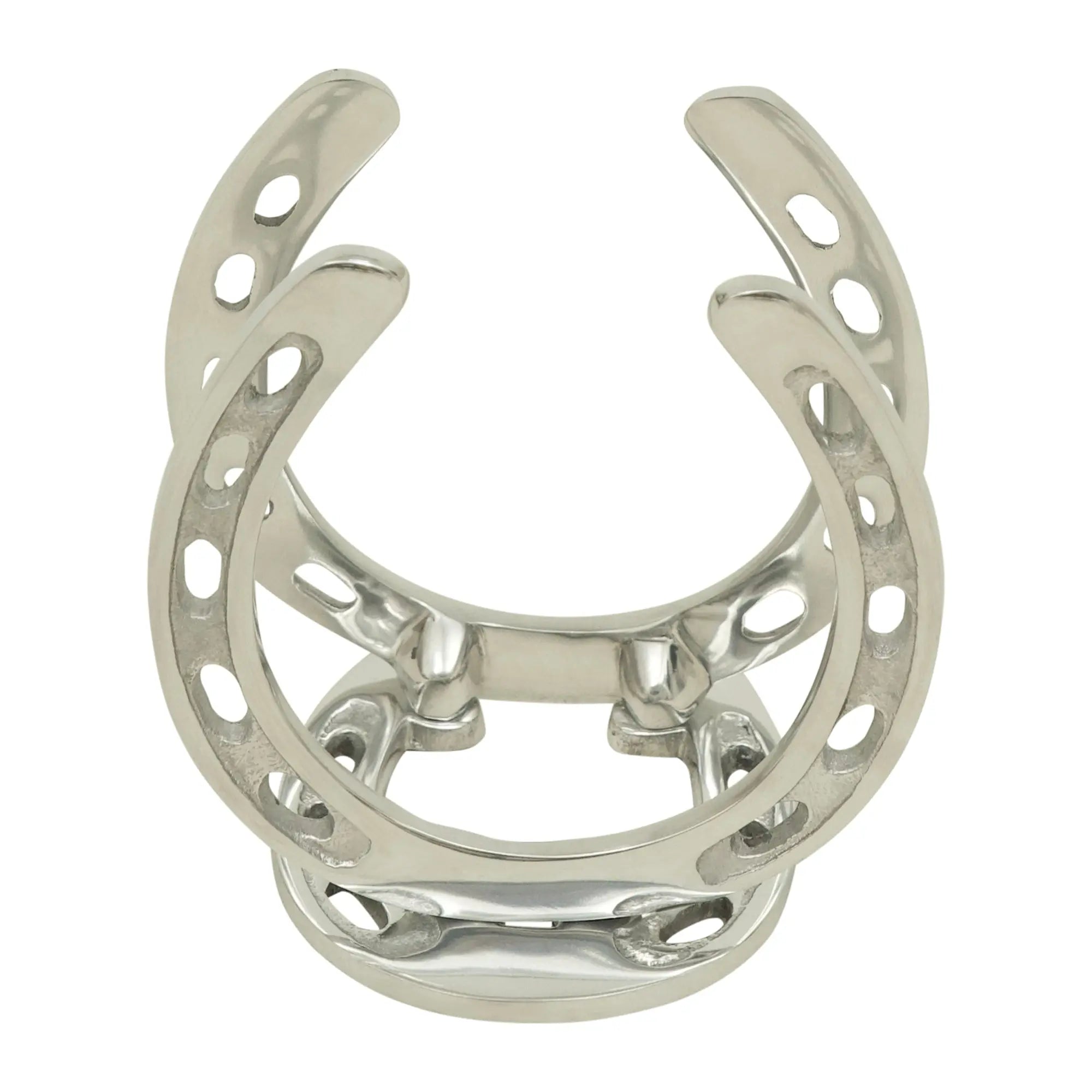 Huntley Horseshoe Napkin Holder, Aluminum Silver Finish