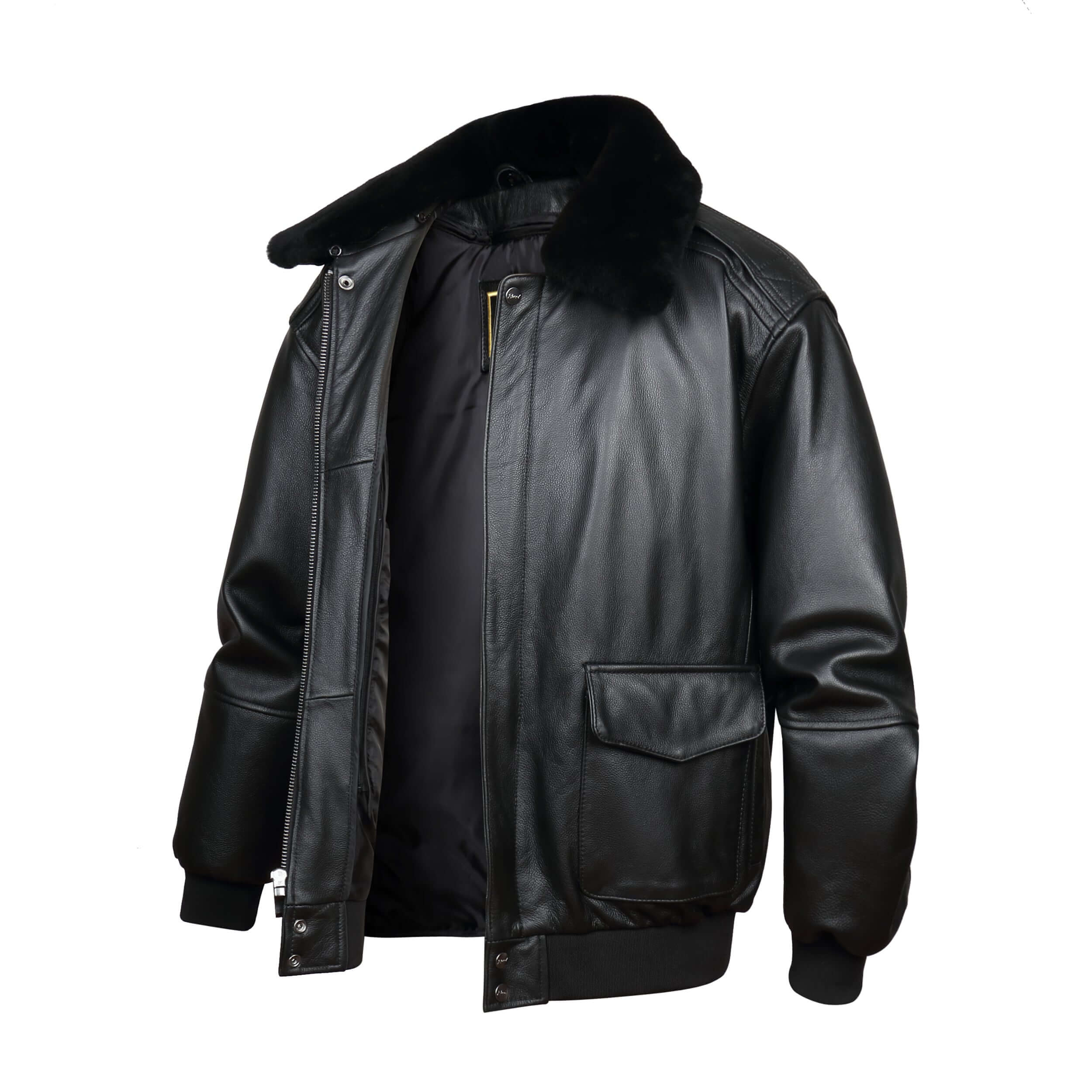 REED Men's Premium Leather Aviator Bomber Jacket - Imported