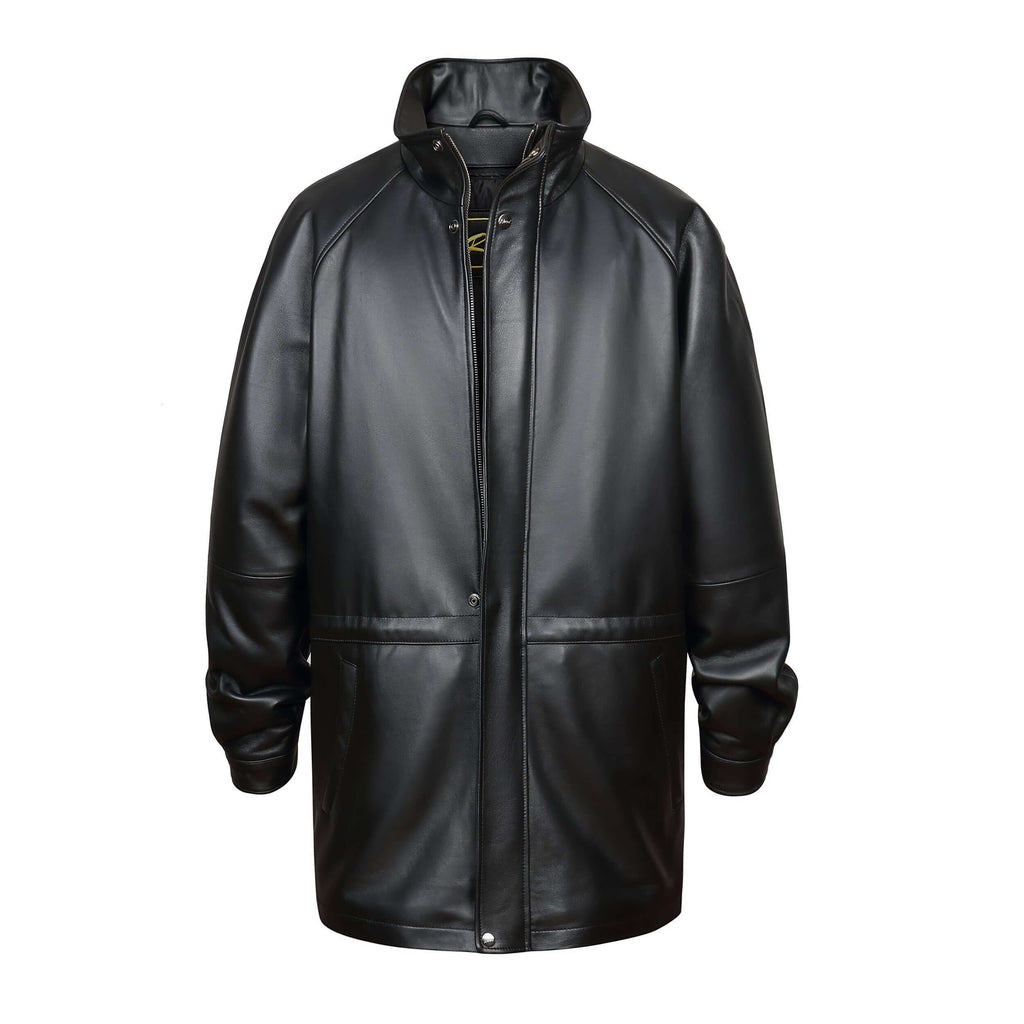 34'' Raglan Reed Classic Men's Car Coat in Imported Lamb with Zip-Out Lining - Imported