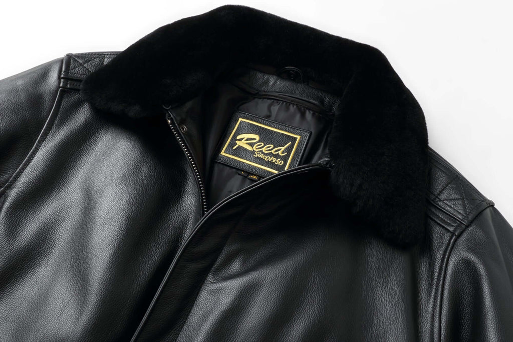 REED Men's Premium Leather Aviator Bomber Jacket - Imported