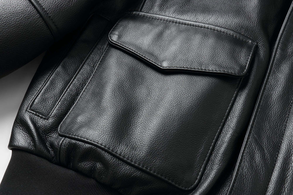 REED Men's Premium Leather Aviator Bomber Jacket - Imported
