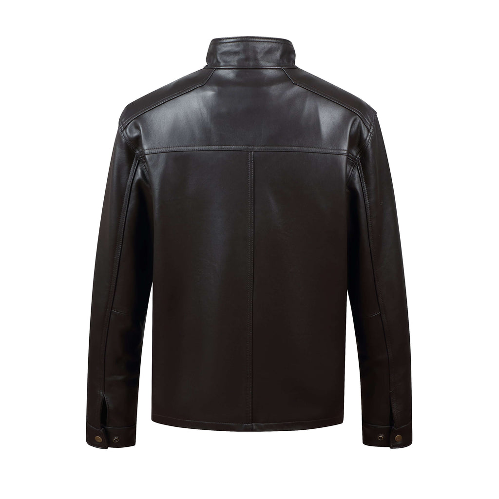 REED EST. 1950 Men's Jacket Genuine Lambskin Leather Stand UP Collar Winners Coat - Imported