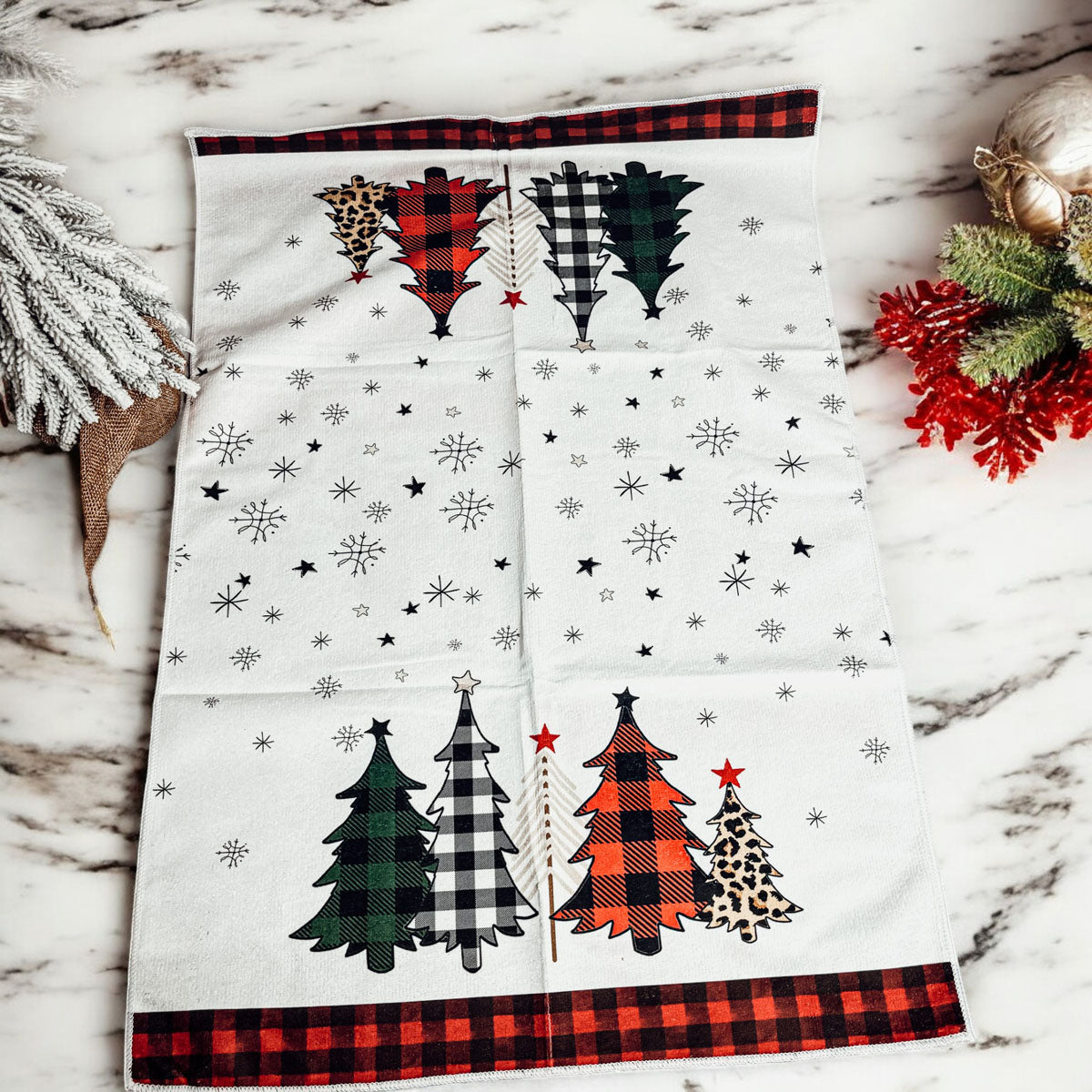 Trees & Gingham Towel