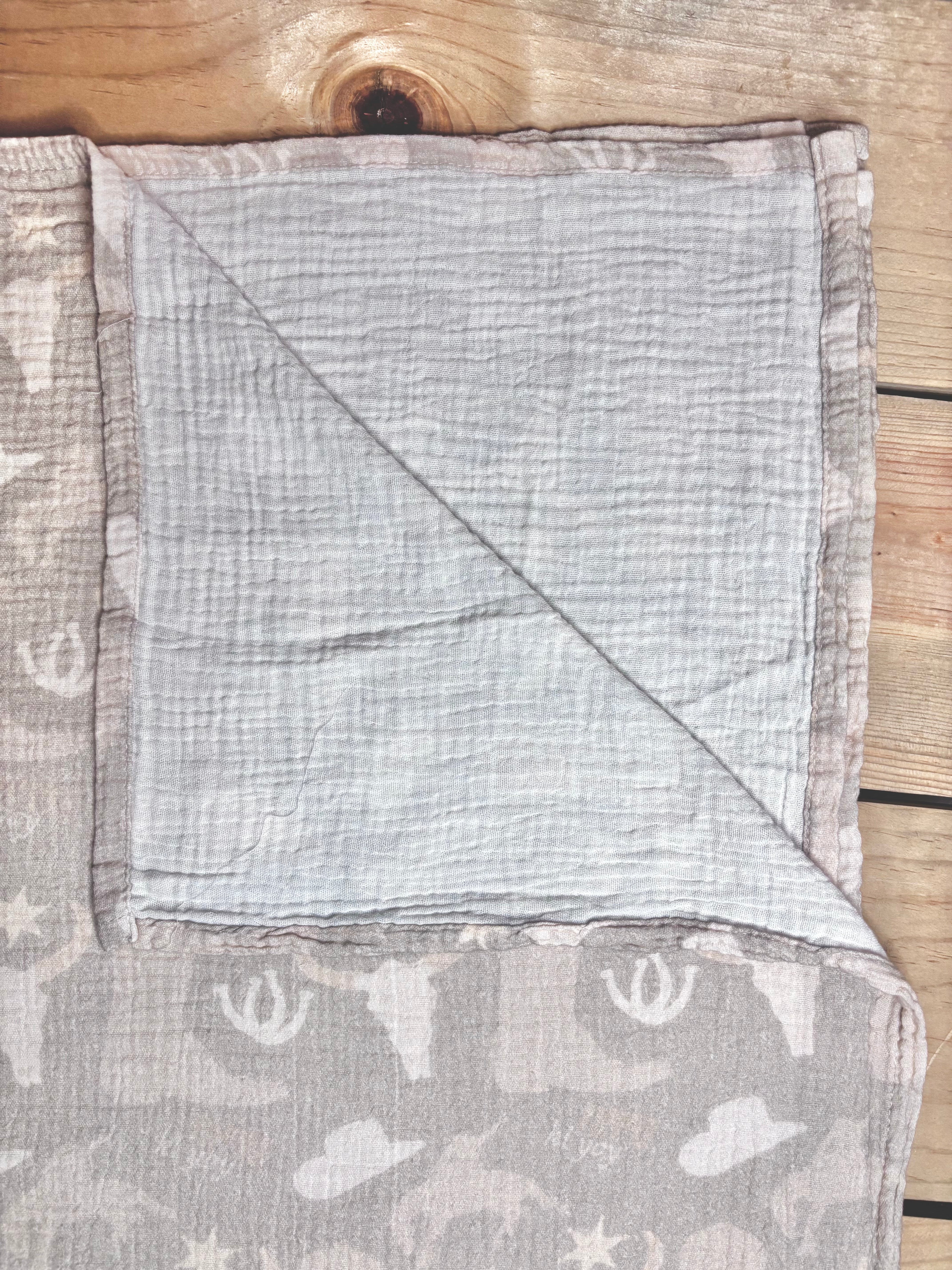 Organic Cotton Gauze Muslin Swaddle Blanket in Yippee Ki Yay